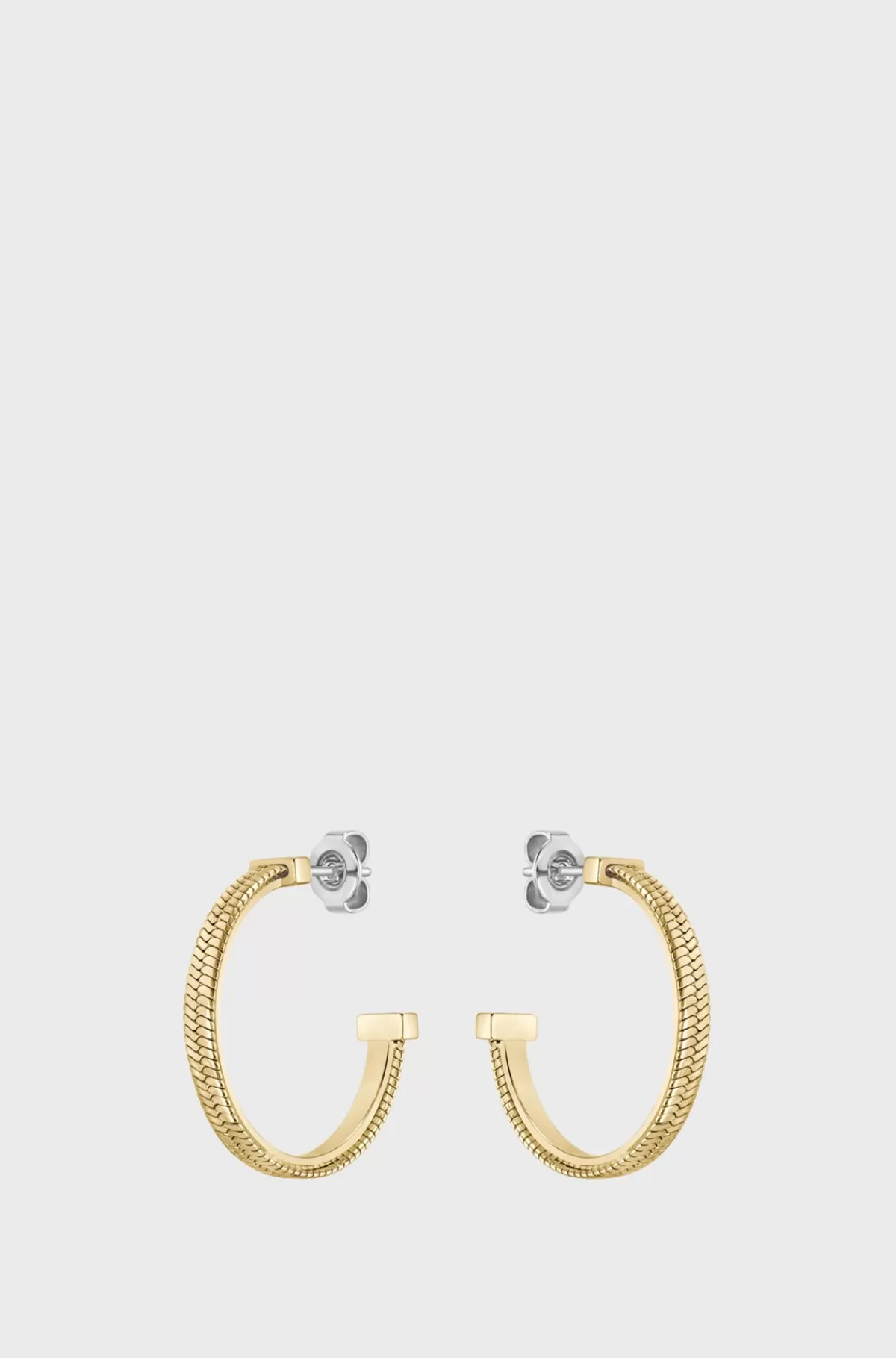 HUGO BOSS farvede Hoop-øreringe Med Sildebenstekstur Guld Fashion