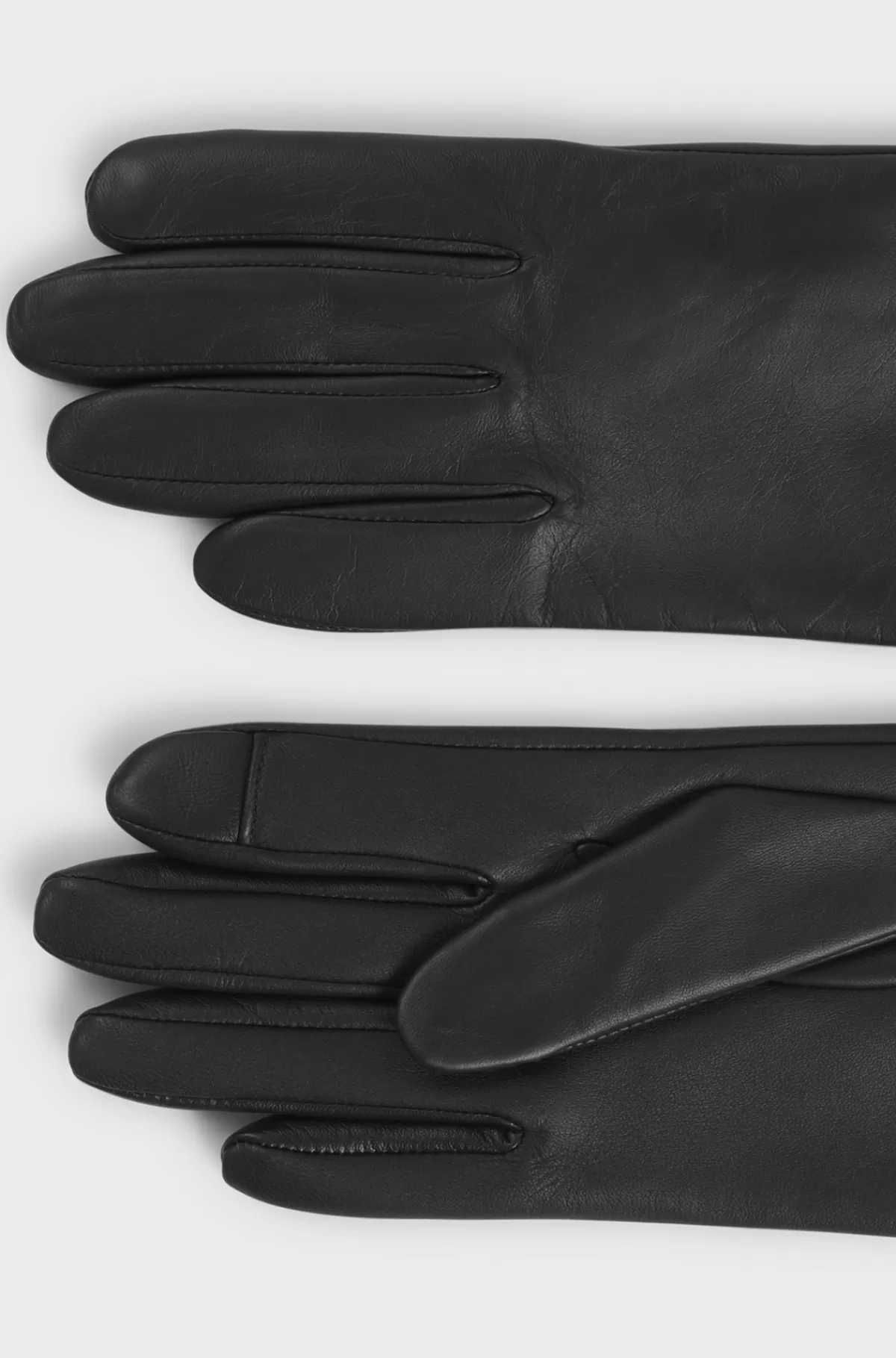 HUGO BOSS Handsker I Nappalæder Med For Og Stablet Logo Sort Store