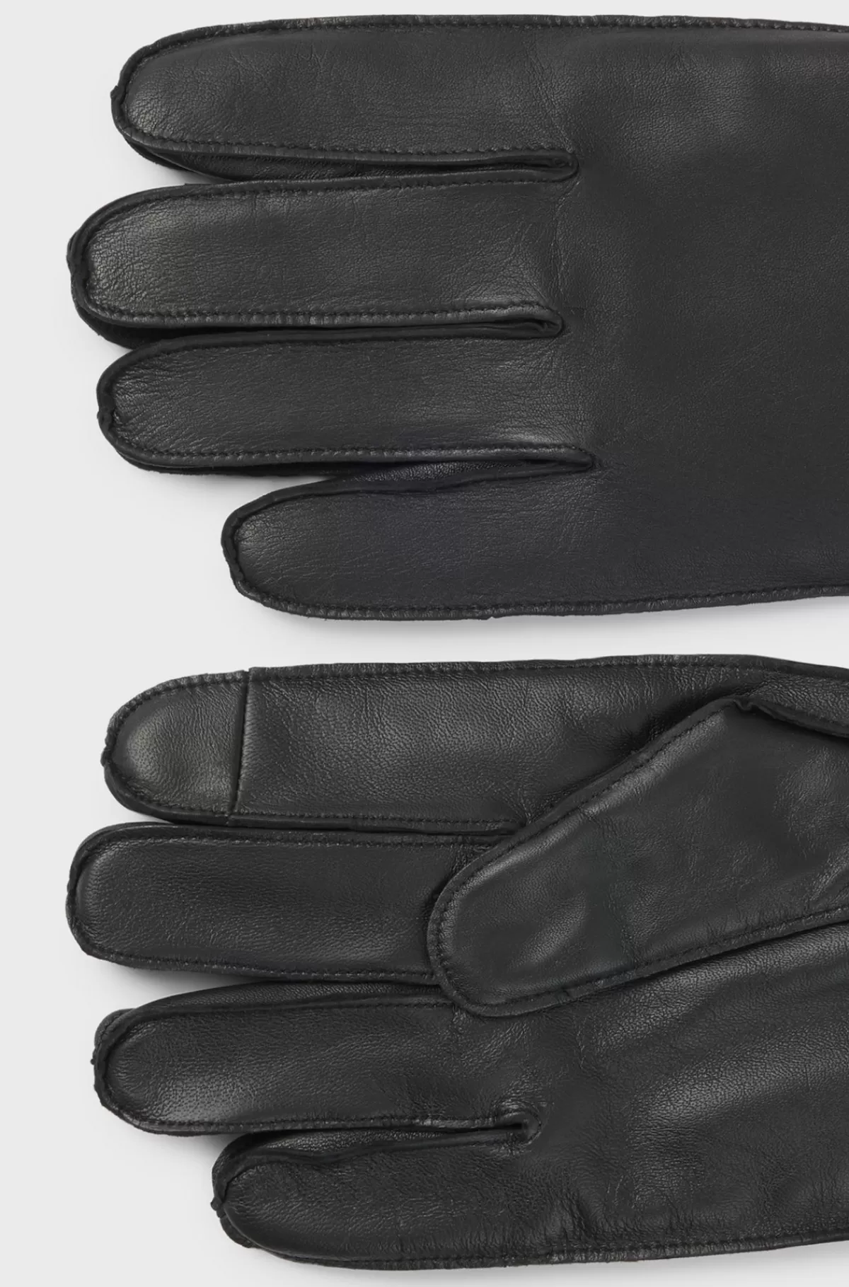HUGO BOSS Handsker I Narvlæder Med Uldfor Og Metallogo Sort Outlet
