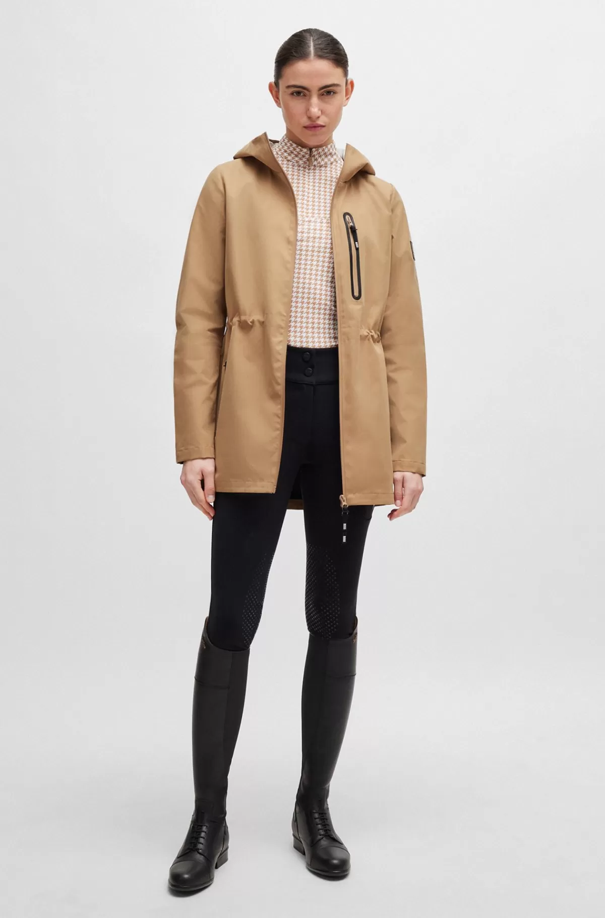 HUGO BOSS Hardshell-parkajakke Til Hestesport Med Vandskyende Finish Beige Best