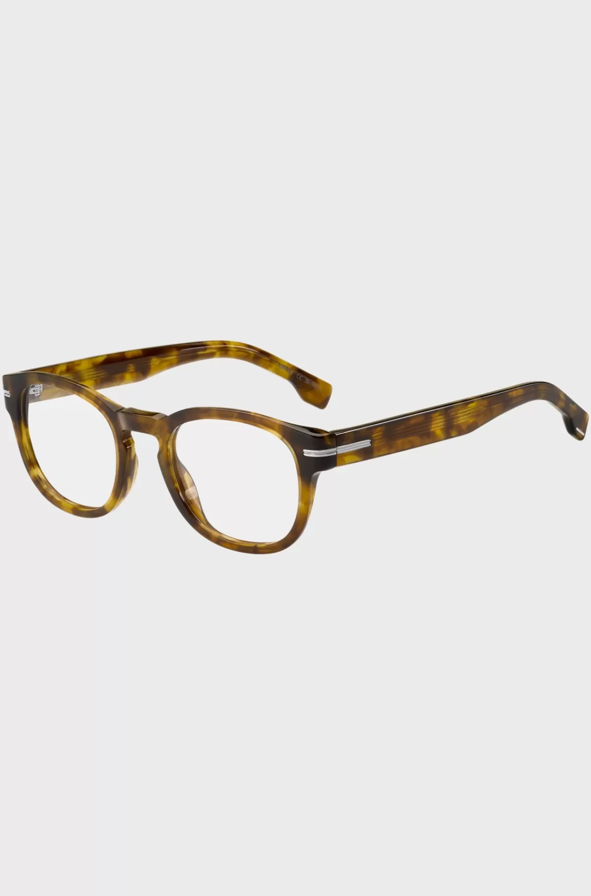 HUGO BOSS Havana-acetat-stel Med Sølvfarvet Signaturdetalje Til Briller Med Styrke Brun mønstret New