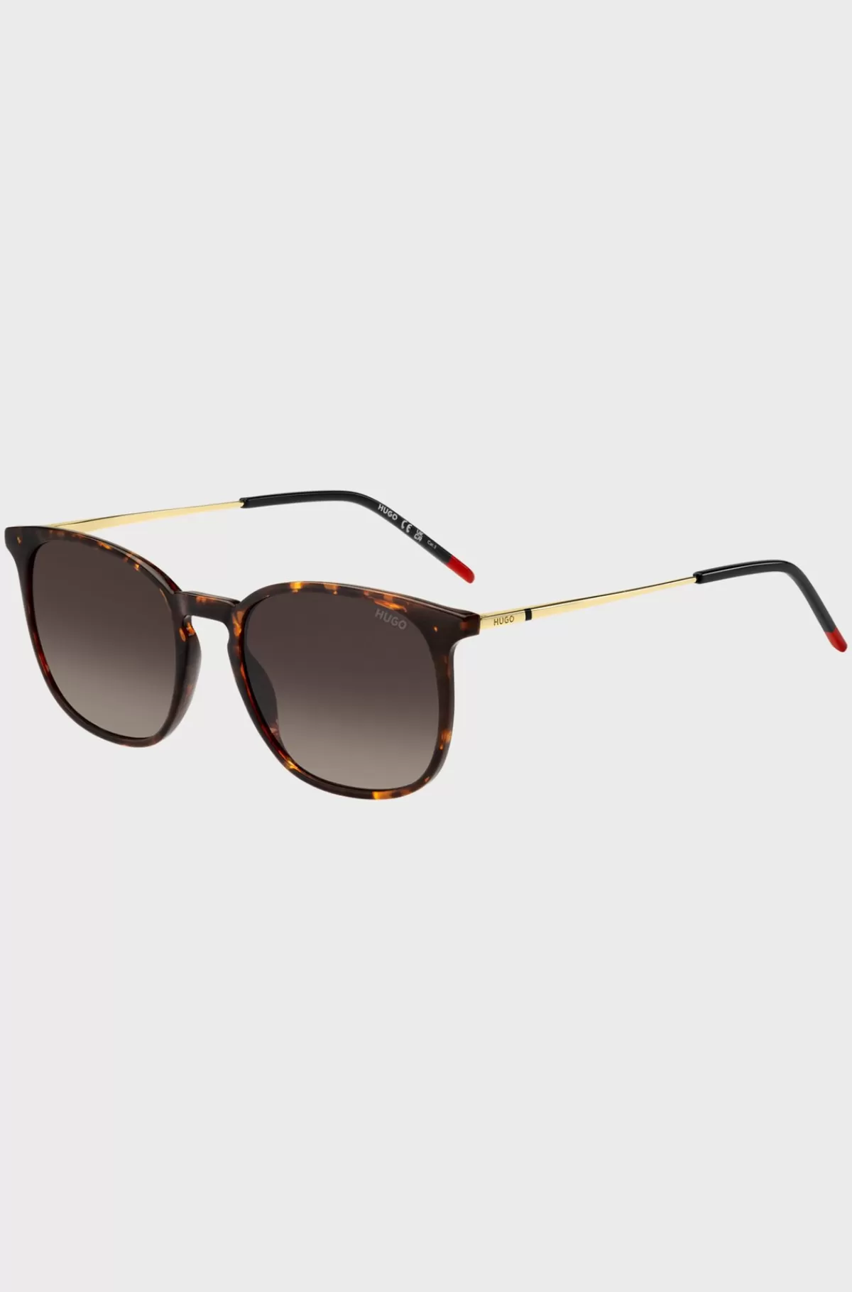 HUGO BOSS Havana-solbriller Med Guldfarvede Stænger Brun New