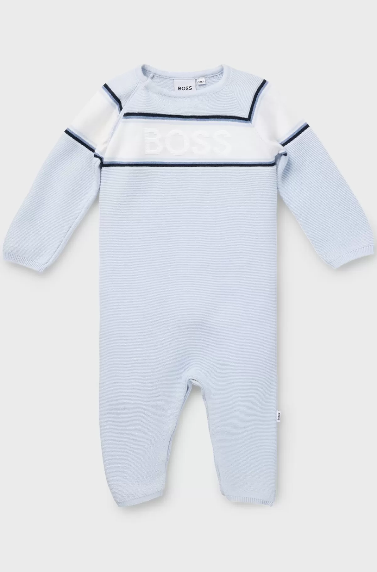 HUGO BOSS Heldragt Med Striber Og Logo Til Babyer Lyseblå Clearance