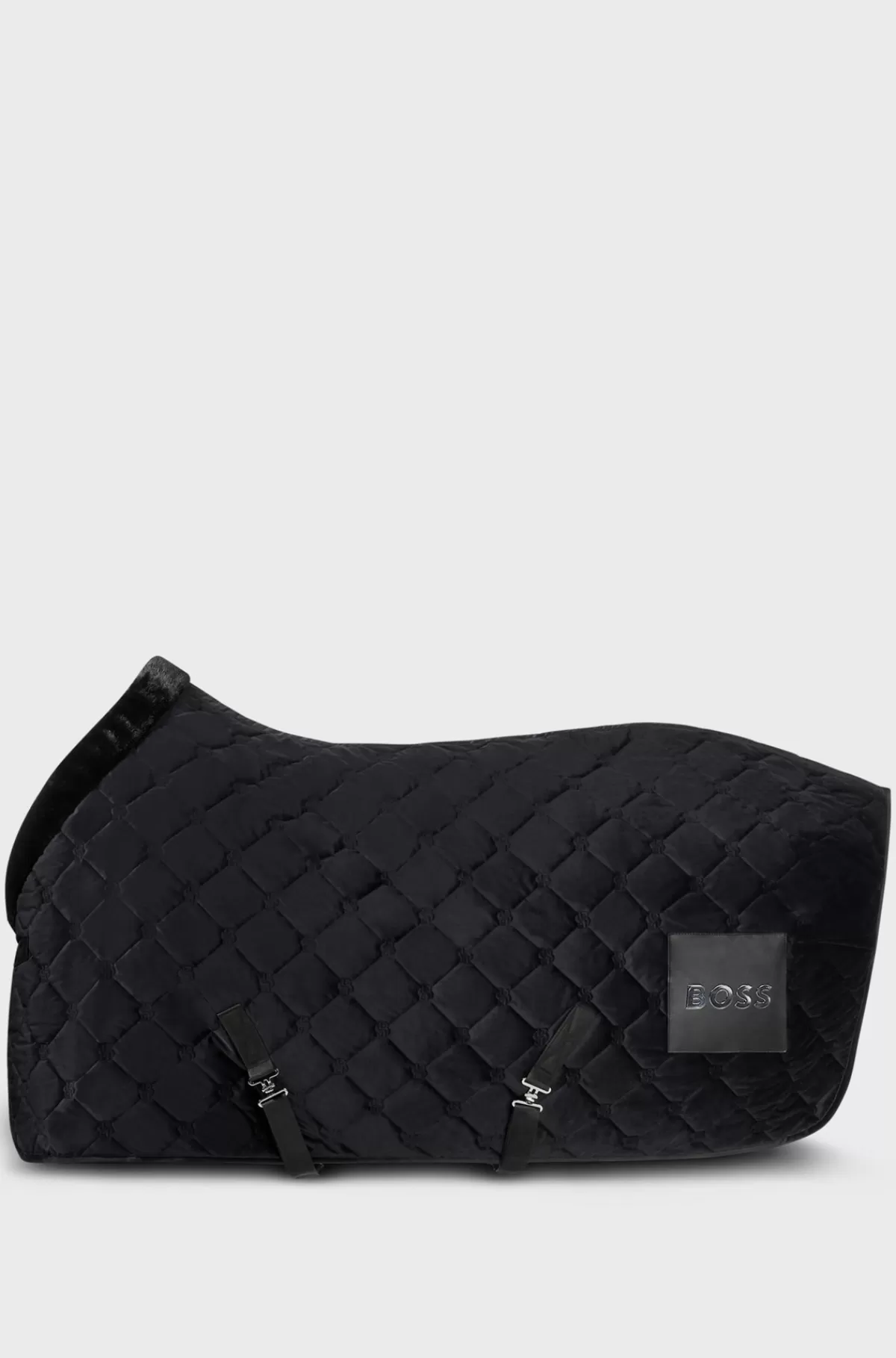 HUGO BOSS Hestesportstæppe I Velour Med Imiteret Fåreskind Sort Shop