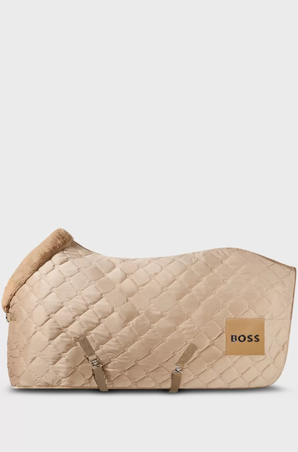 HUGO BOSS Hestesportstæppe I Velour Med Imiteret Fåreskind Beige Best