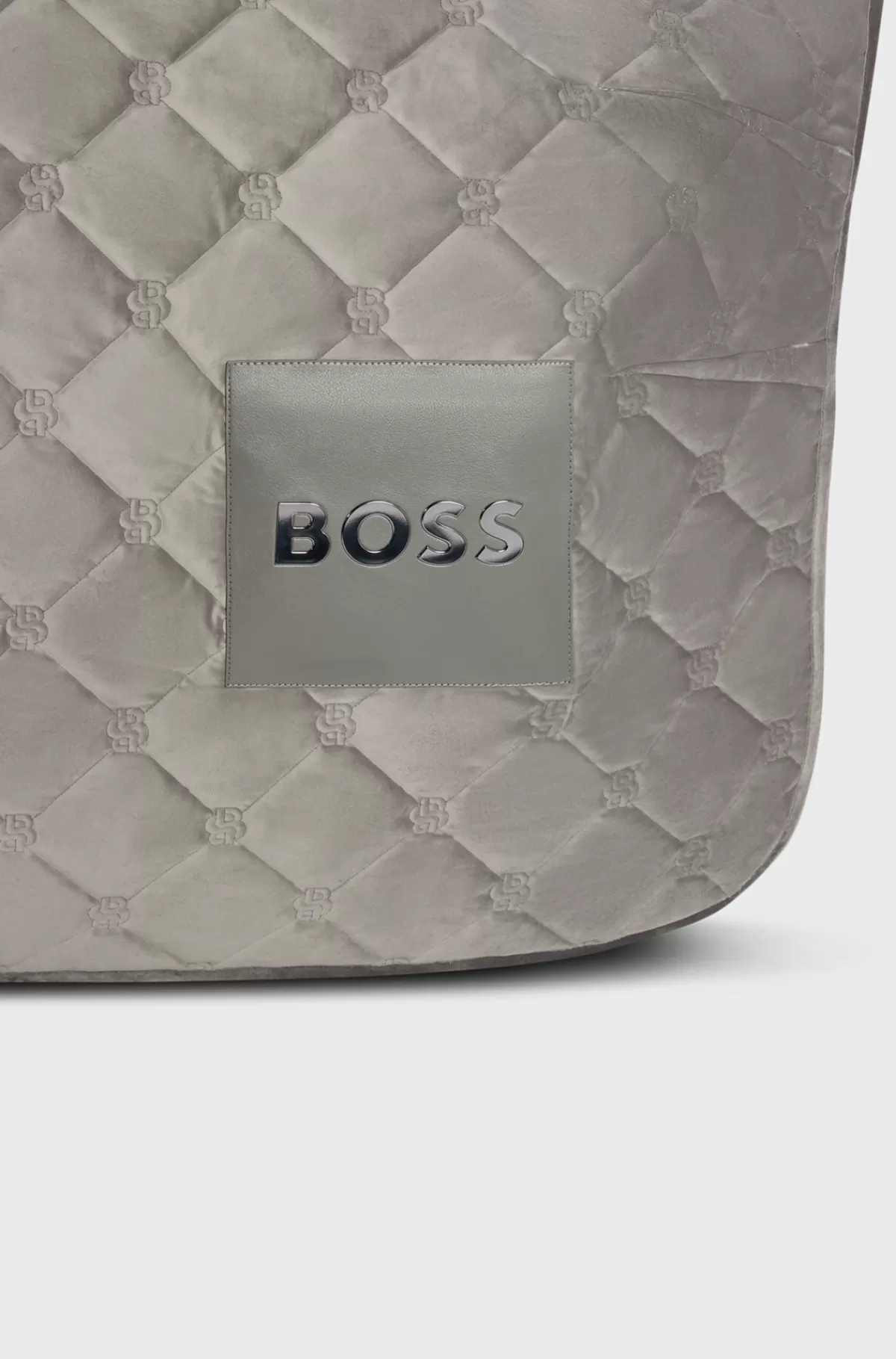 HUGO BOSS Hestesportstæppe I Velour Med Imiteret Fåreskind Sølv Fashion