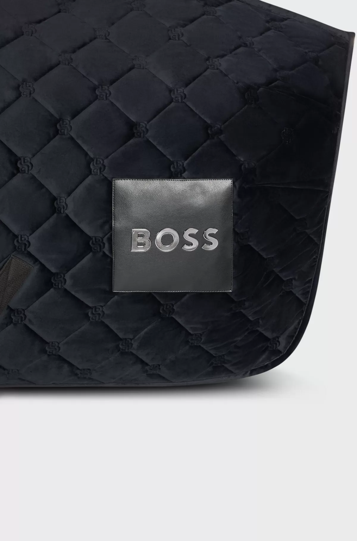 HUGO BOSS Hestesportstæppe I Velour Med Imiteret Fåreskind Sort Shop