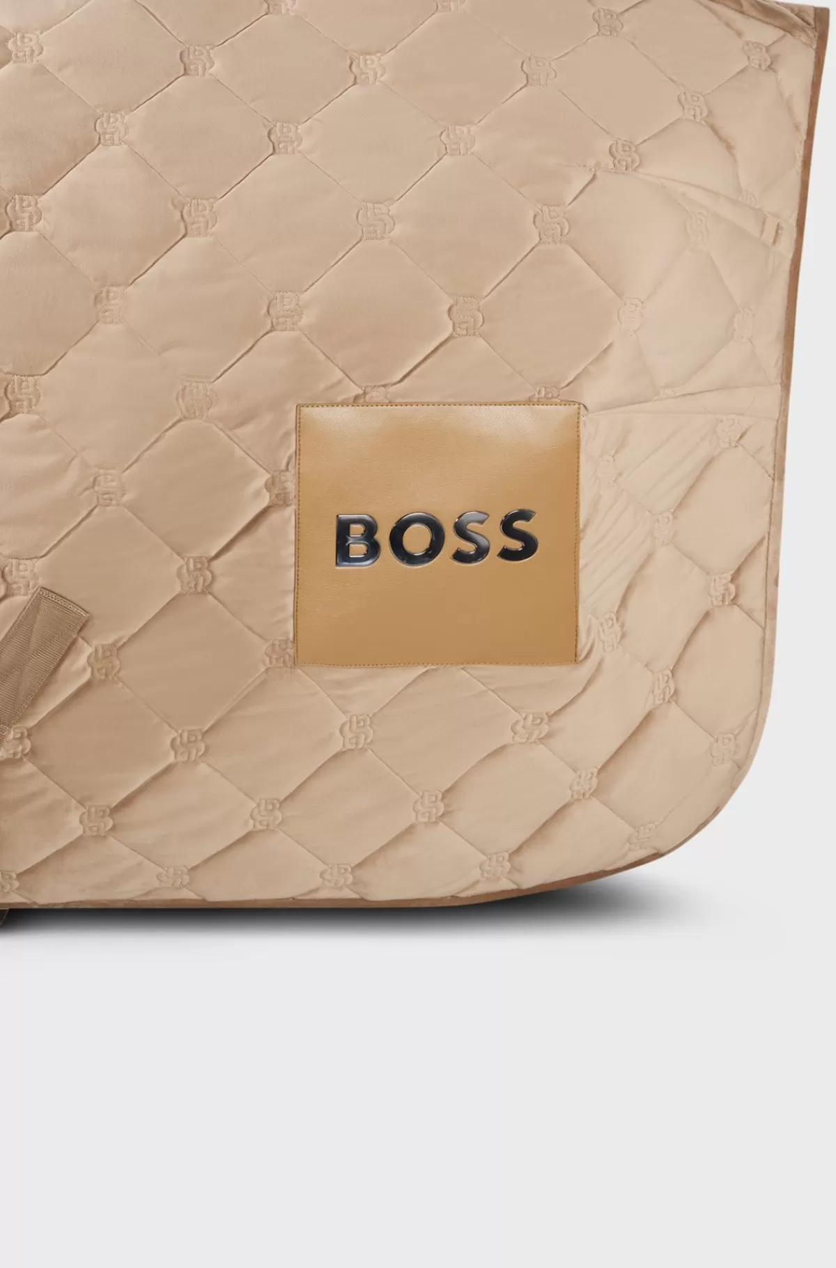 HUGO BOSS Hestesportstæppe I Velour Med Imiteret Fåreskind Beige Best