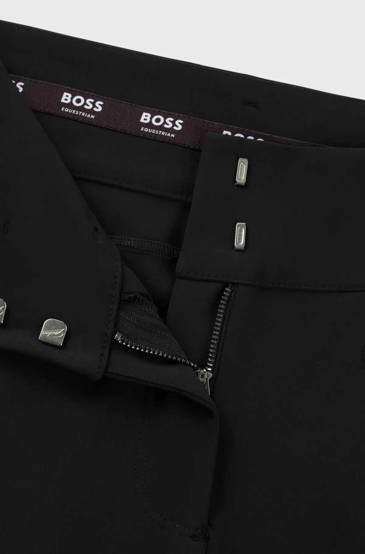 HUGO BOSS Højtaljede Ridebukser Med Knæskind Sort Sale