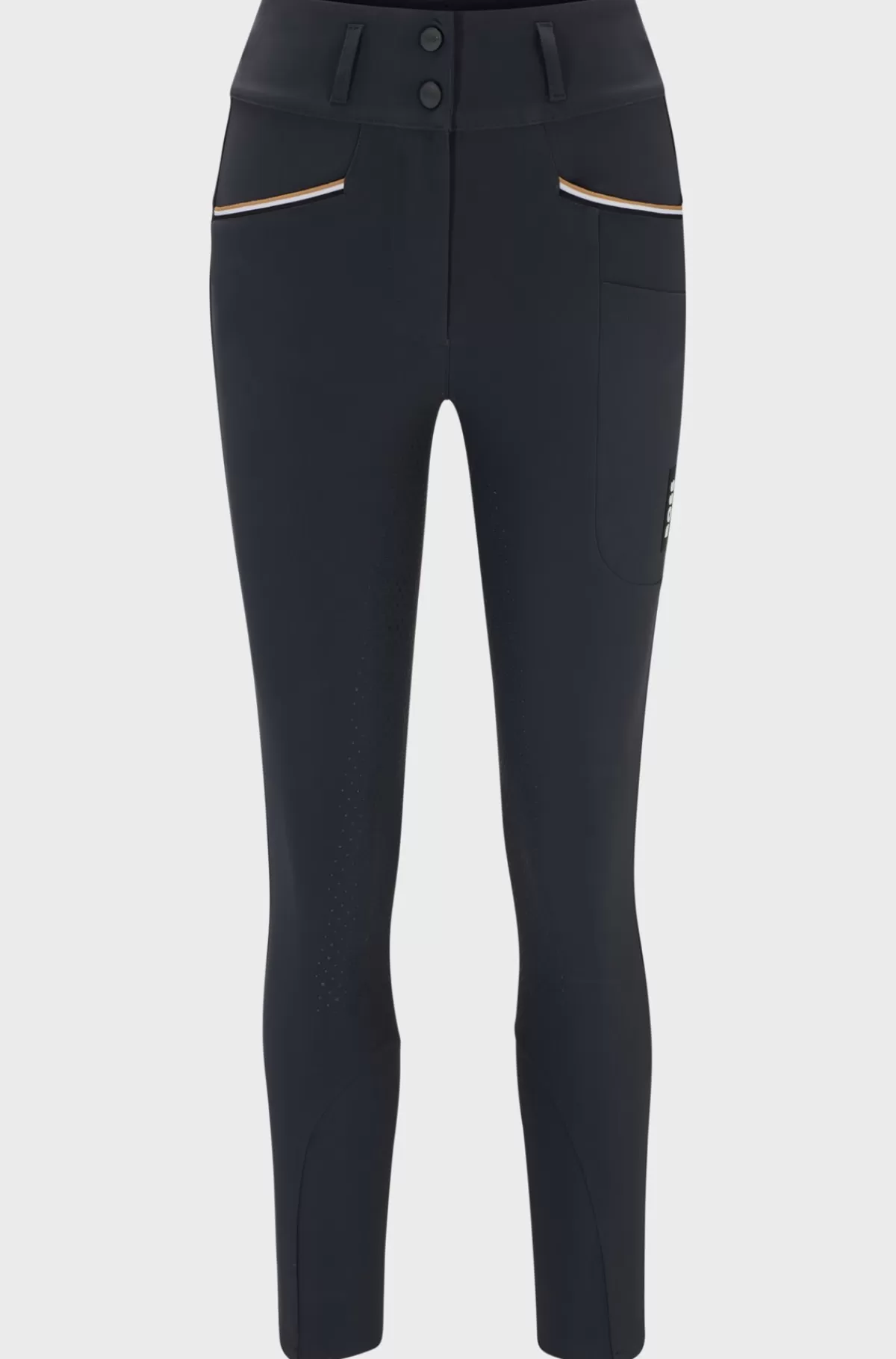 HUGO BOSS Højtaljede Ridebukser Til Hestesport Med Fuldskind Grå Clearance