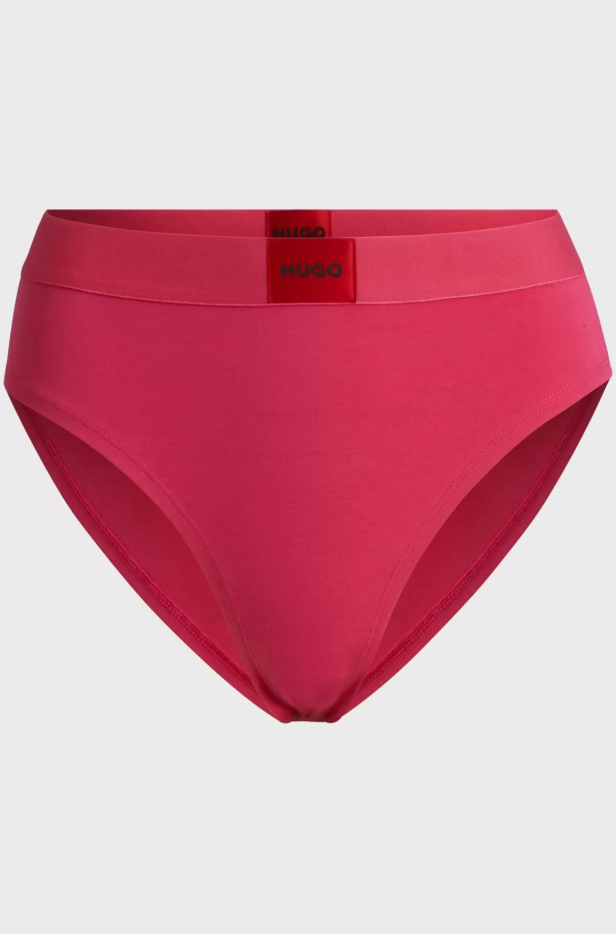 HUGO BOSS Højtaljede Underbukser I Bomuld Med Stræk Med Rødt Logomærke Pink Sale