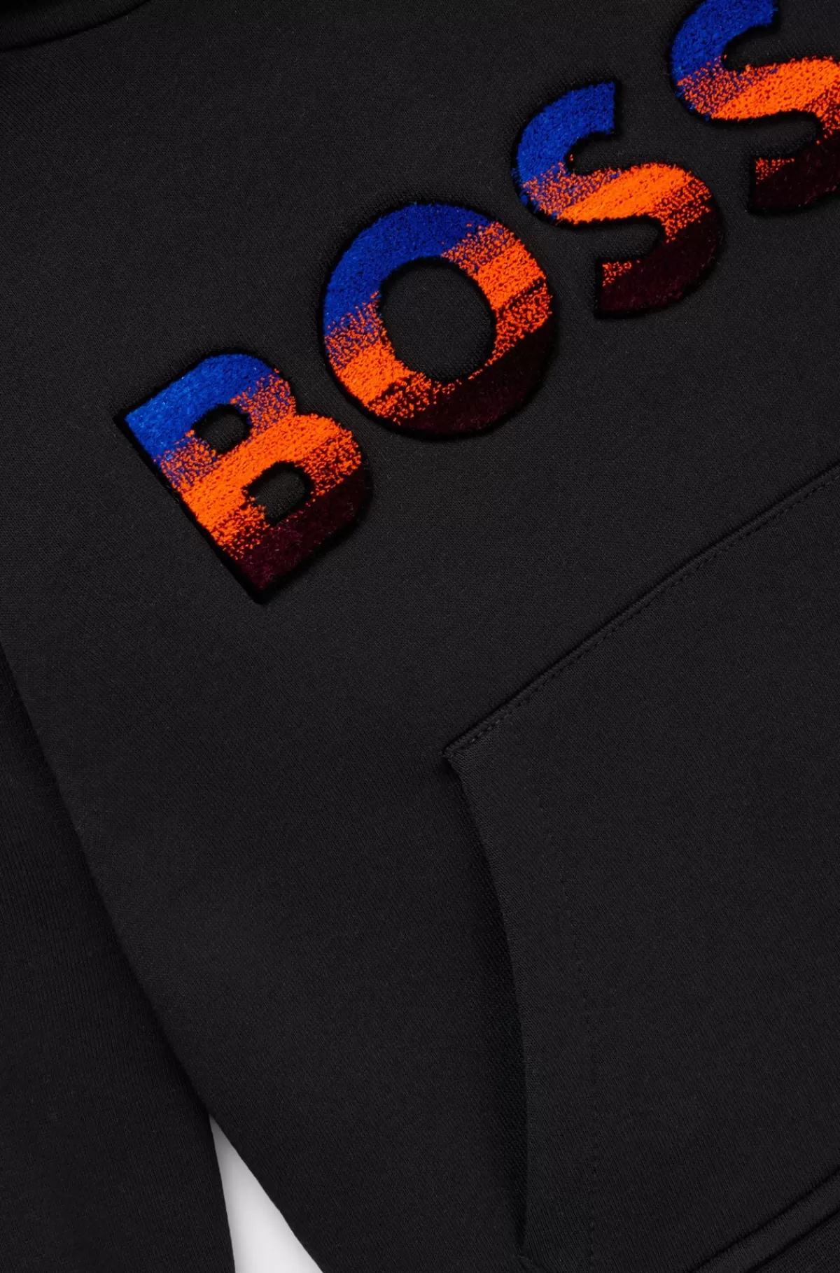 HUGO BOSS Hættetrøje I Bomuldsblanding Med Broderet Gradueret Logo Til Børn Sort Hot
