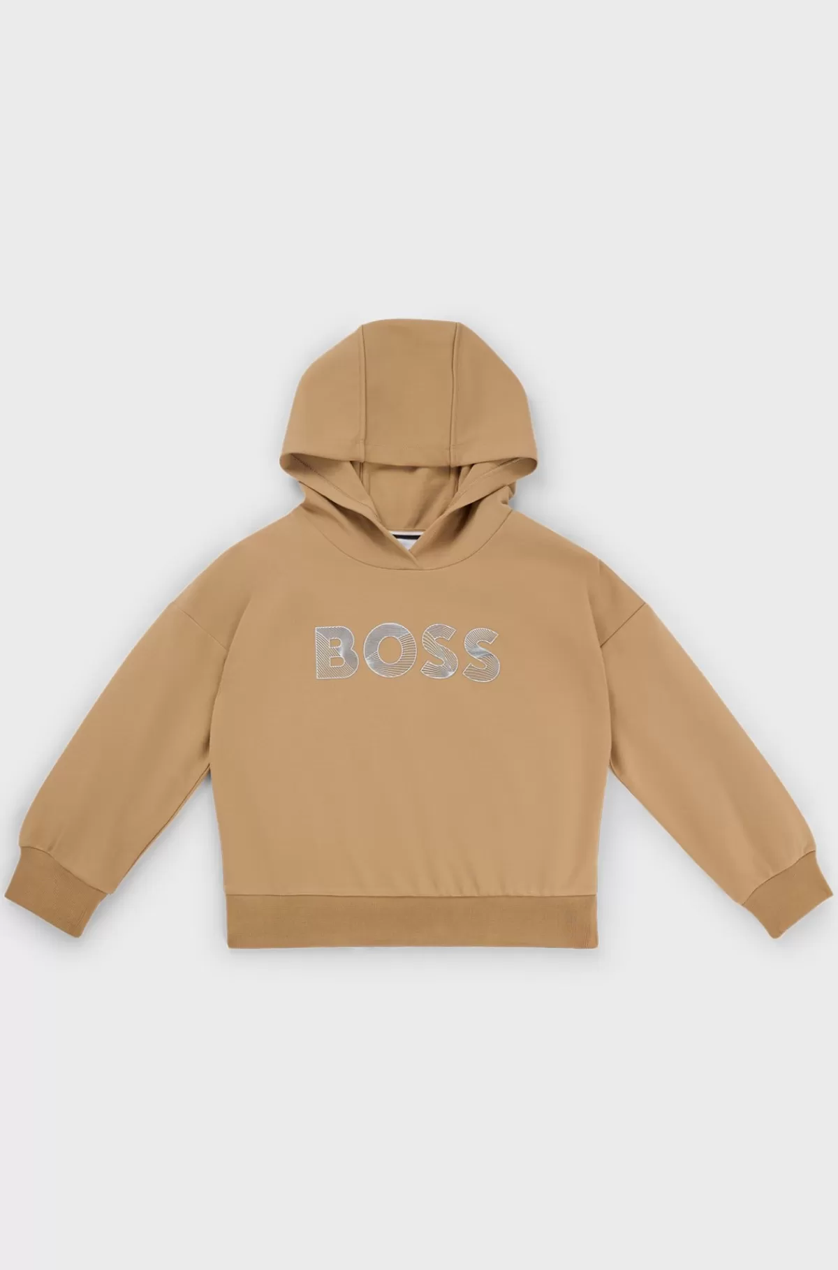 HUGO BOSS Hættetrøje I Stof Med Stræk Og Logoprint Til Børn Brun Shop