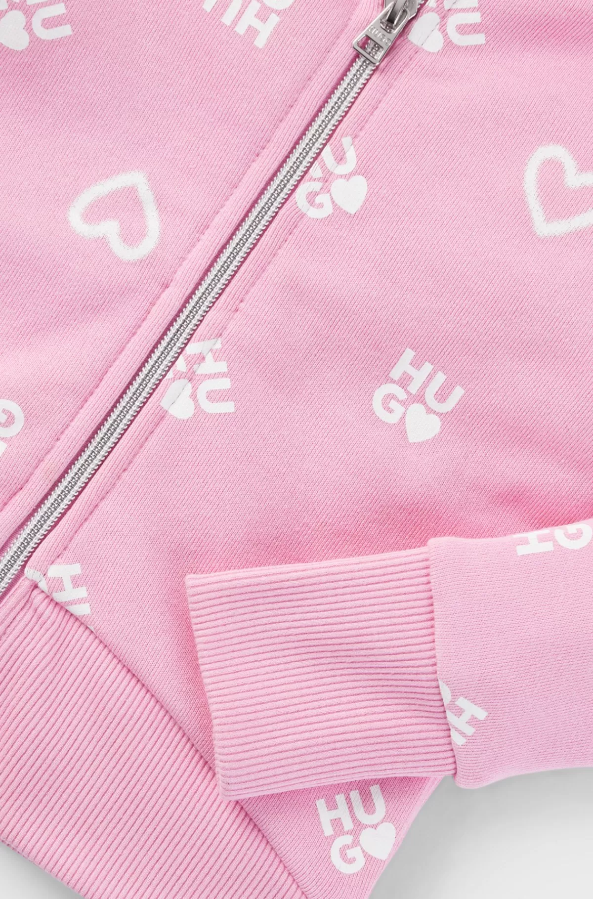 HUGO BOSS Hættetrøje Til Børn I Bomuldsblanding Med Hjerter Og Logoer Pink Online