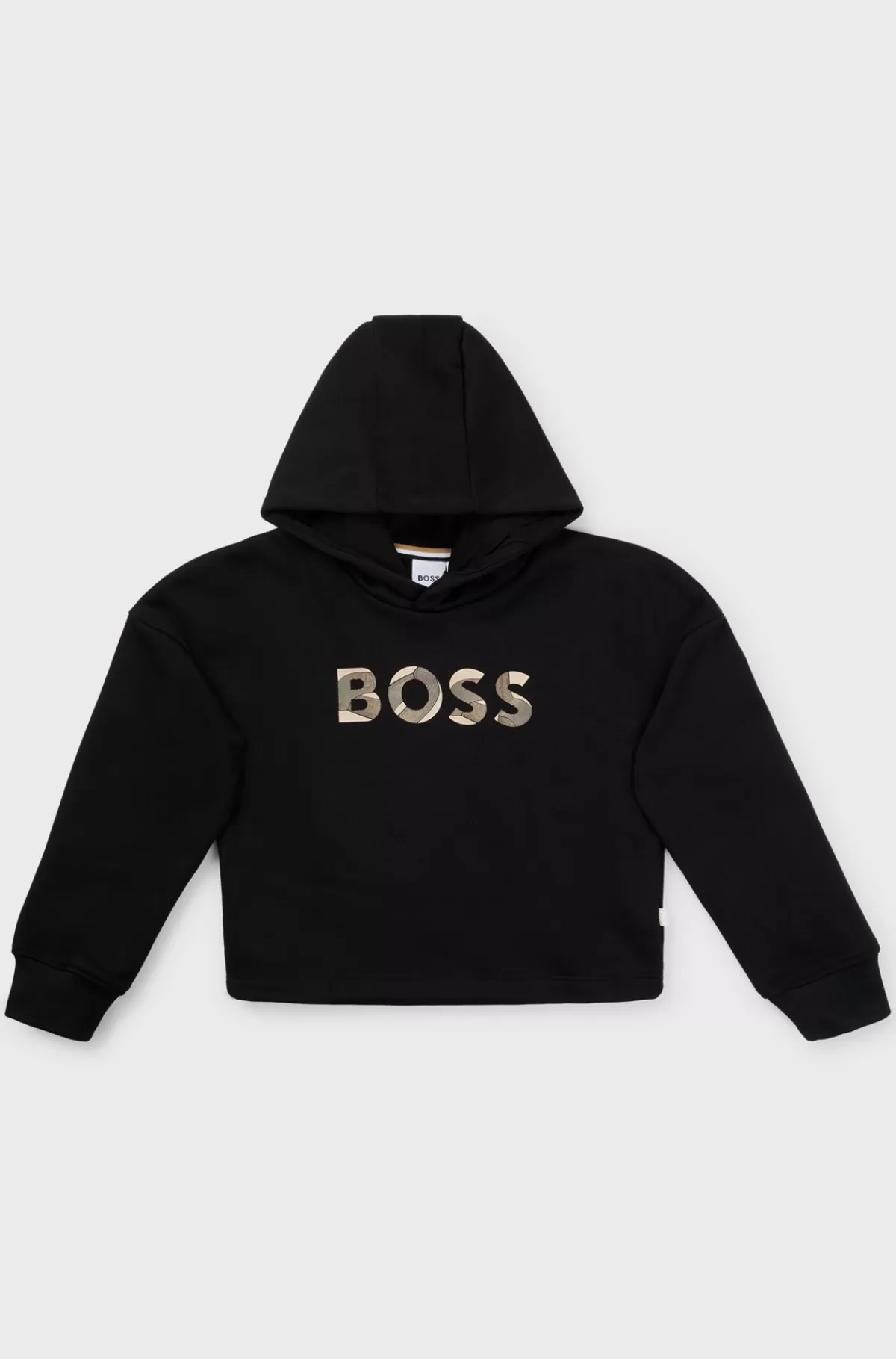 HUGO BOSS Hættetrøje Til Børn I Bomuldsblanding Med Logodetaljer Sort Cheap