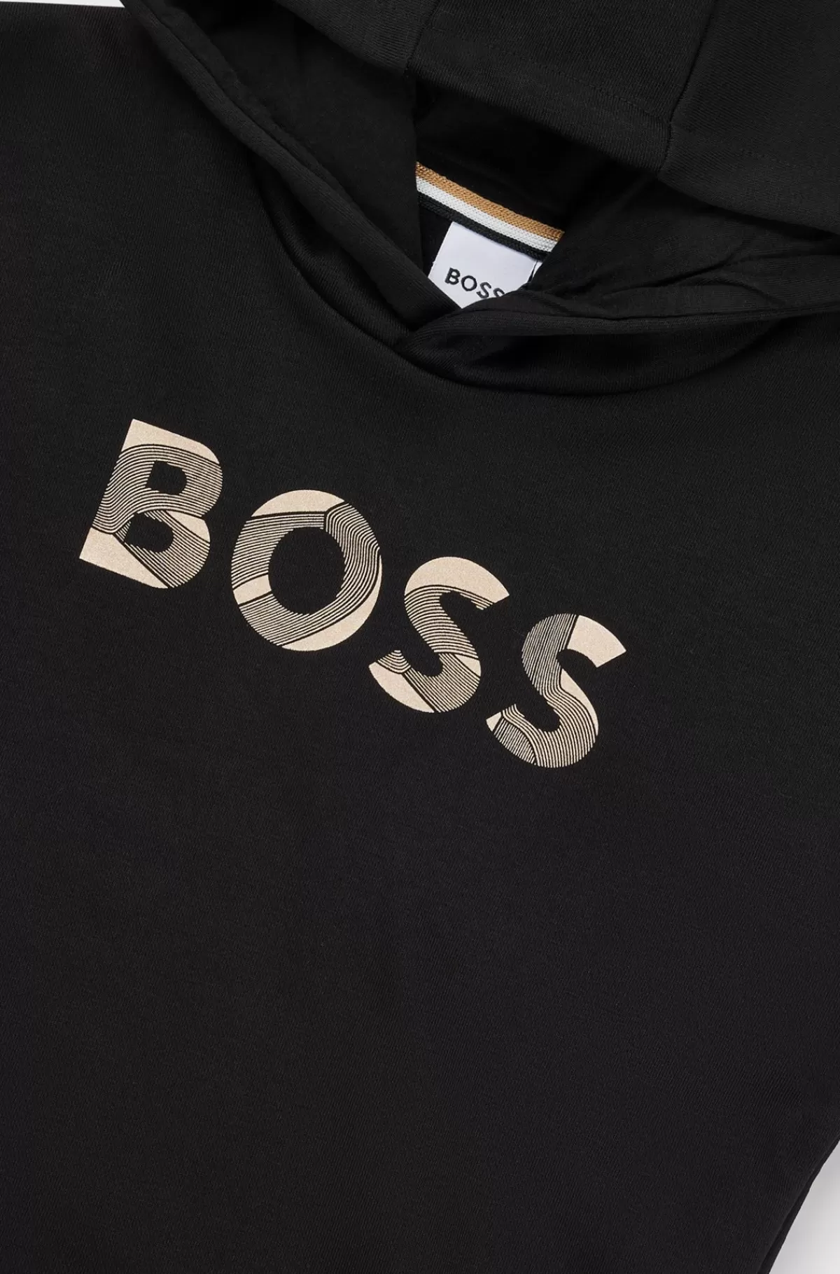 HUGO BOSS Hættetrøje Til Børn I Bomuldsblanding Med Logodetaljer Sort Cheap