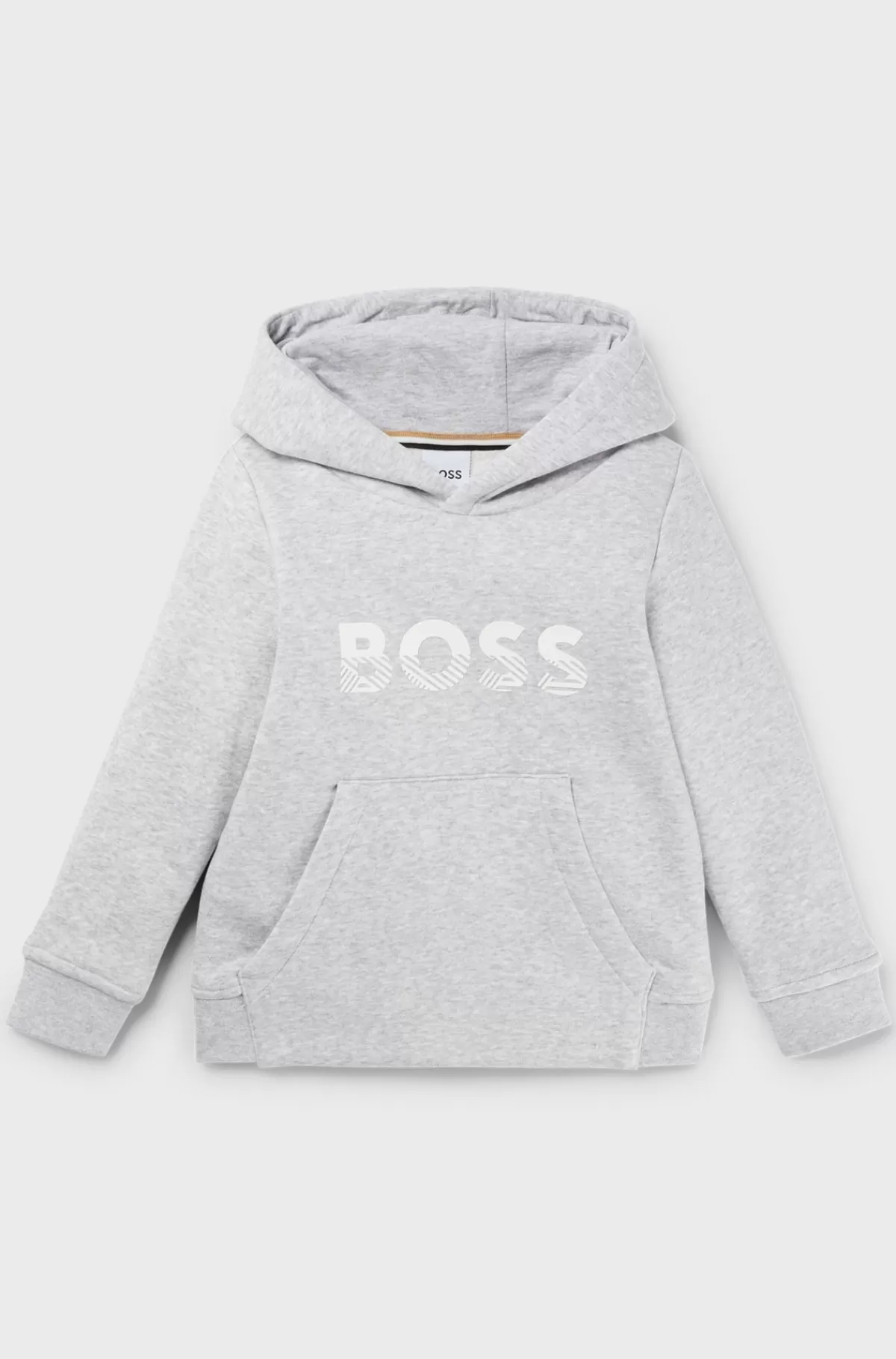 HUGO BOSS Hættetrøje Til Børn I Bomuldsblanding Med Logotryk Lysegrå Cheap