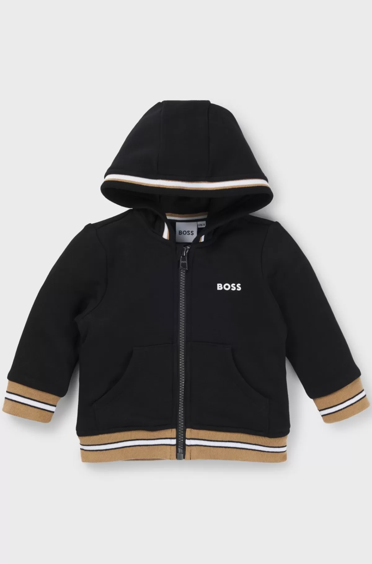 HUGO BOSS Hættetrøje Til Børn I Bomuldsblanding Med Lynlås Og Logoprint Sort Online