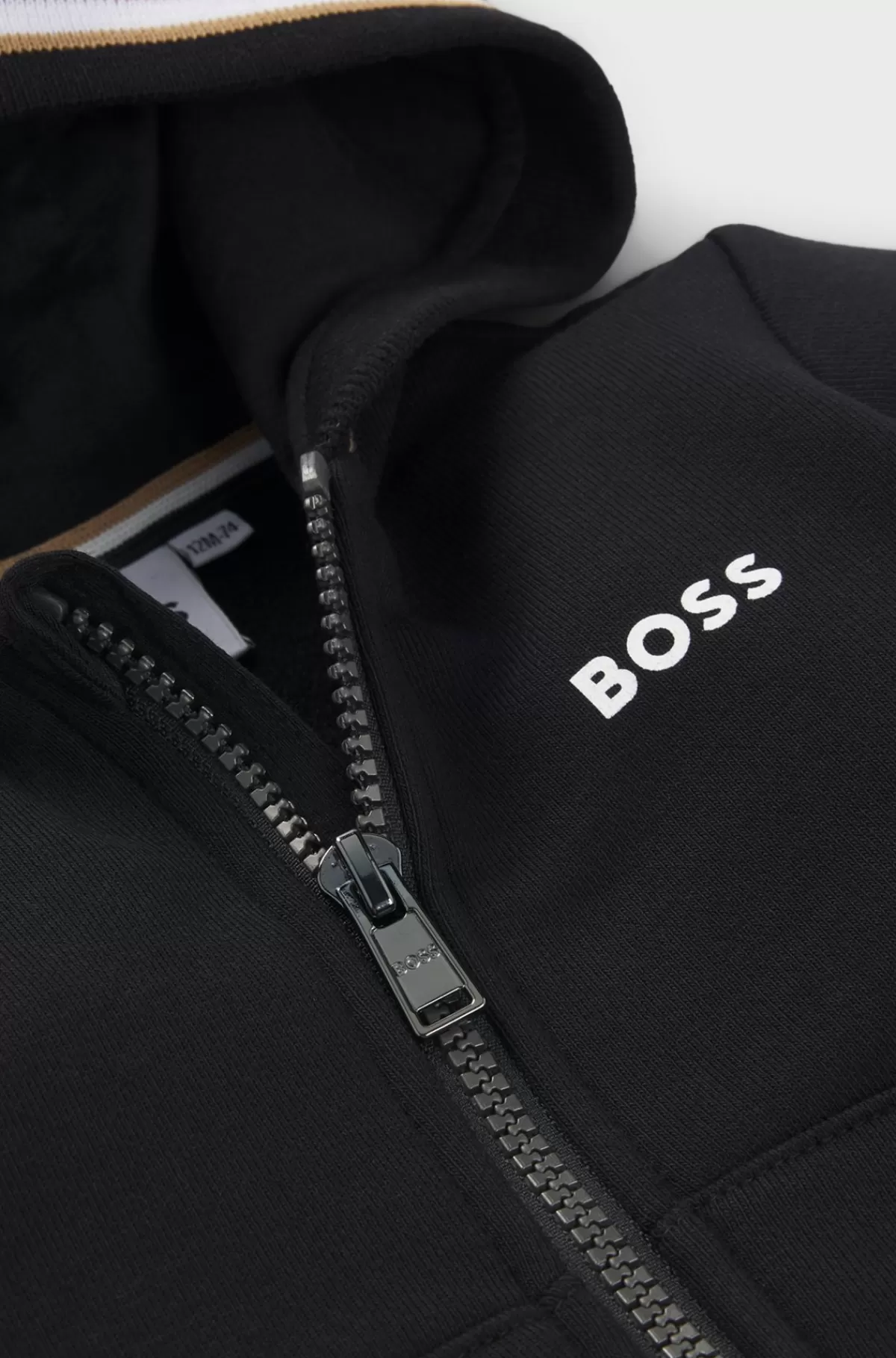 HUGO BOSS Hættetrøje Til Børn I Bomuldsblanding Med Lynlås Og Logoprint Sort Online