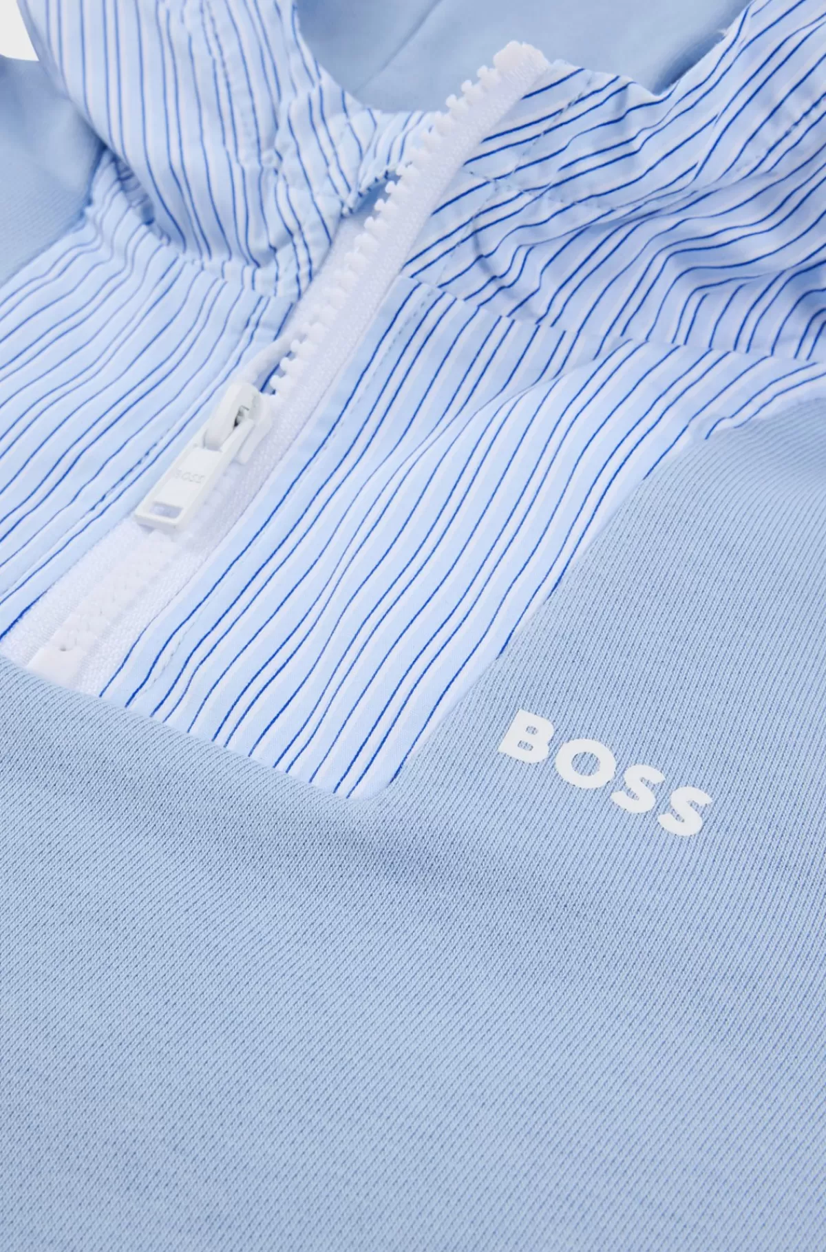 HUGO BOSS Hættetrøje Til Børn I Bomuldsblanding Med Stribet Hætte Lyseblå Online