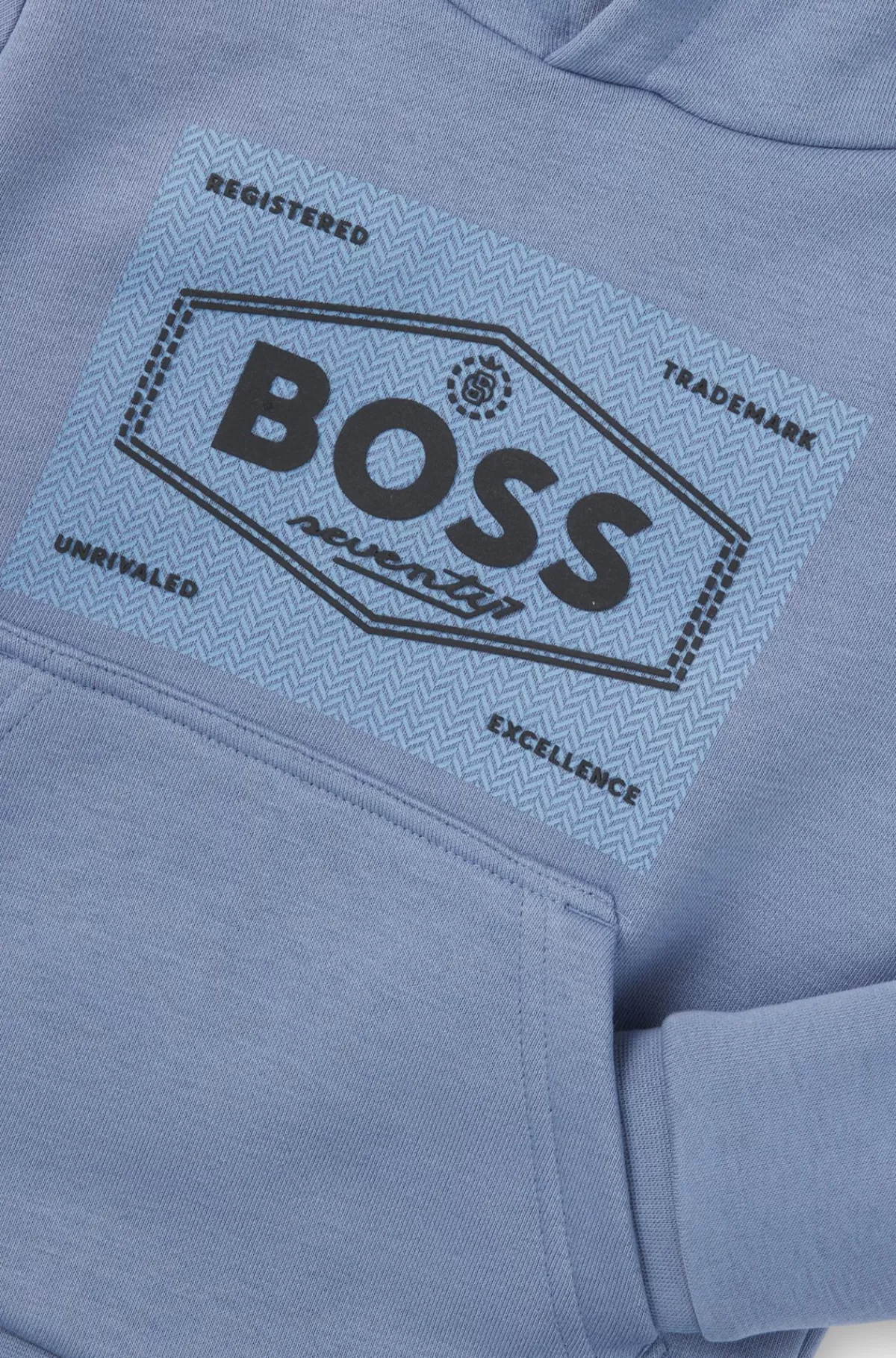 HUGO BOSS Hættetrøje Til Børn I Fleece Af Bomuldsblanding Med Logotryk Blå Fashion
