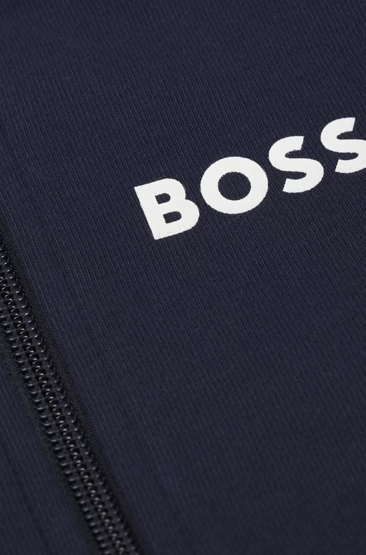 HUGO BOSS Hættetrøje Til Børn I Fleece Med Lynlås Og Logoprint Mørkeblå Best
