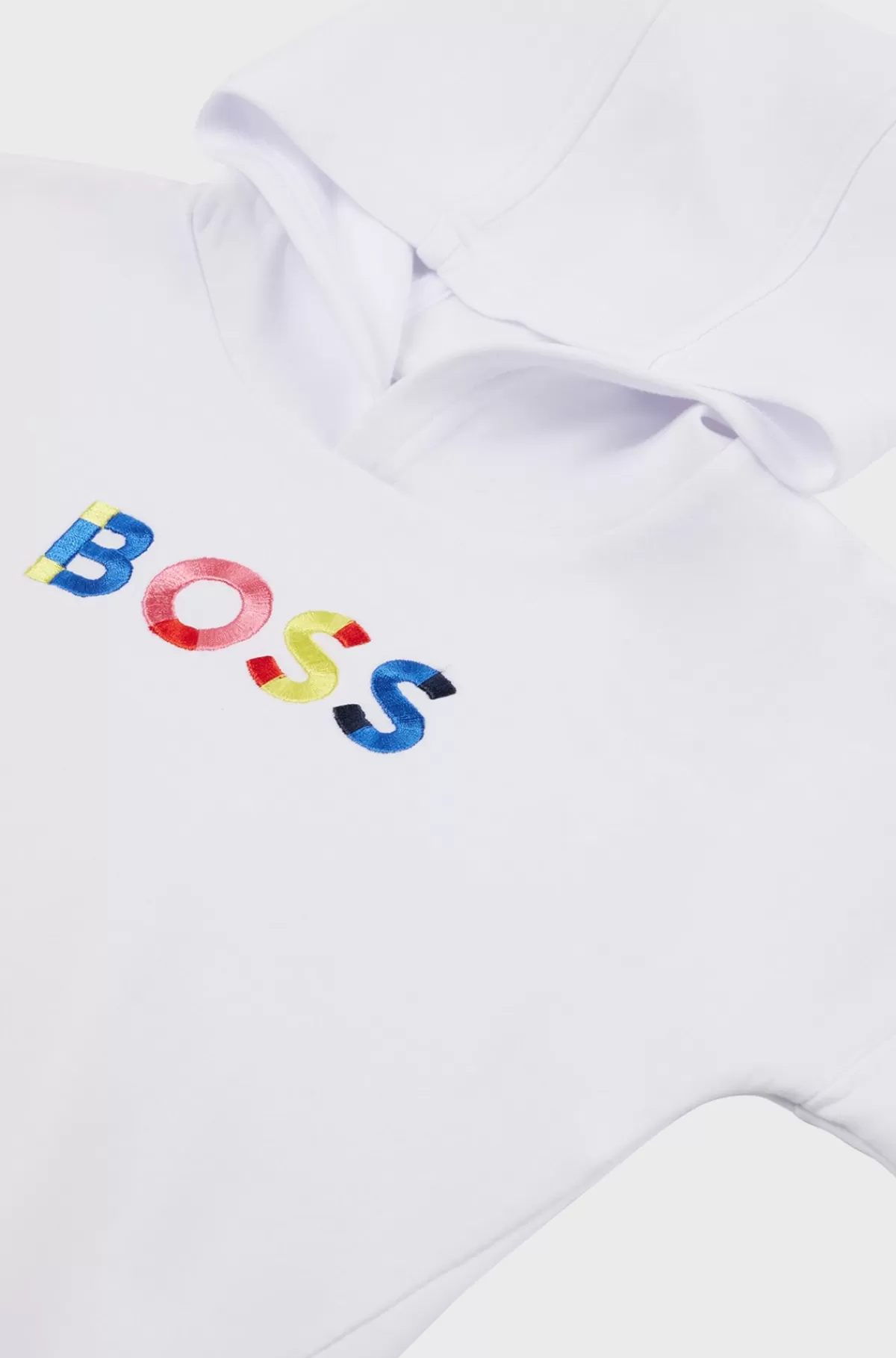 HUGO BOSS Hættetrøje Til Børn Med 3D-logo Og Lynlås I Siden Hvid Flash Sale