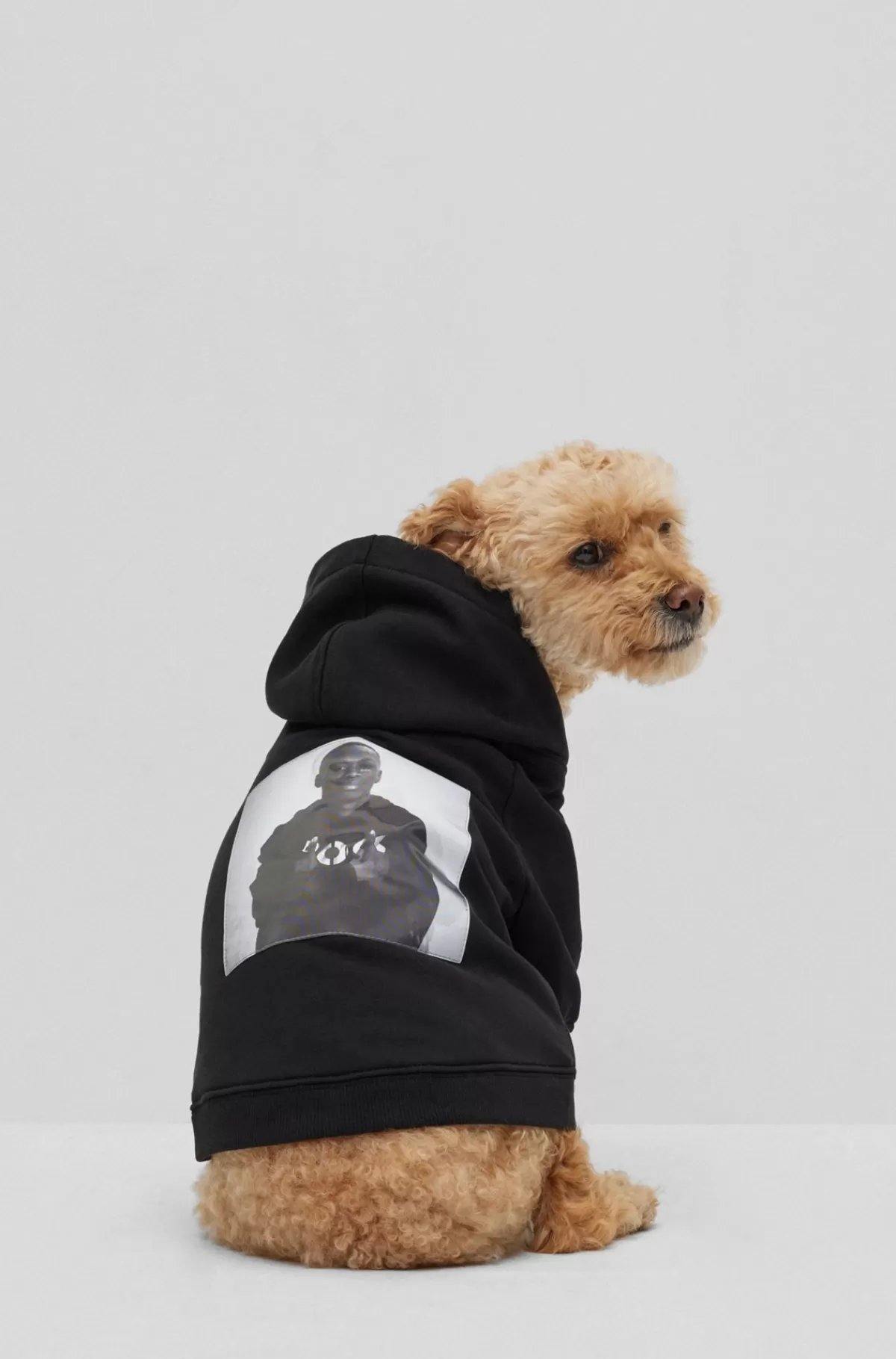 HUGO BOSS Hættetrøje Til Hunde I Bomuld Med Khaby Lame-inspireret Illustration Sort Fashion