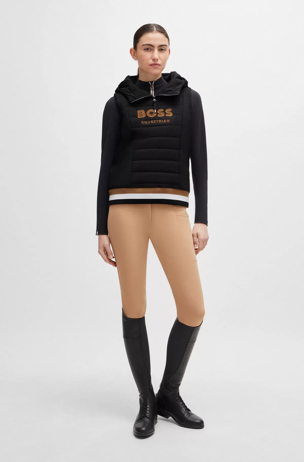 HUGO BOSS Hættetrøje Uden ærmer Til Hestesport Med Broderet Logo Sort Cheap