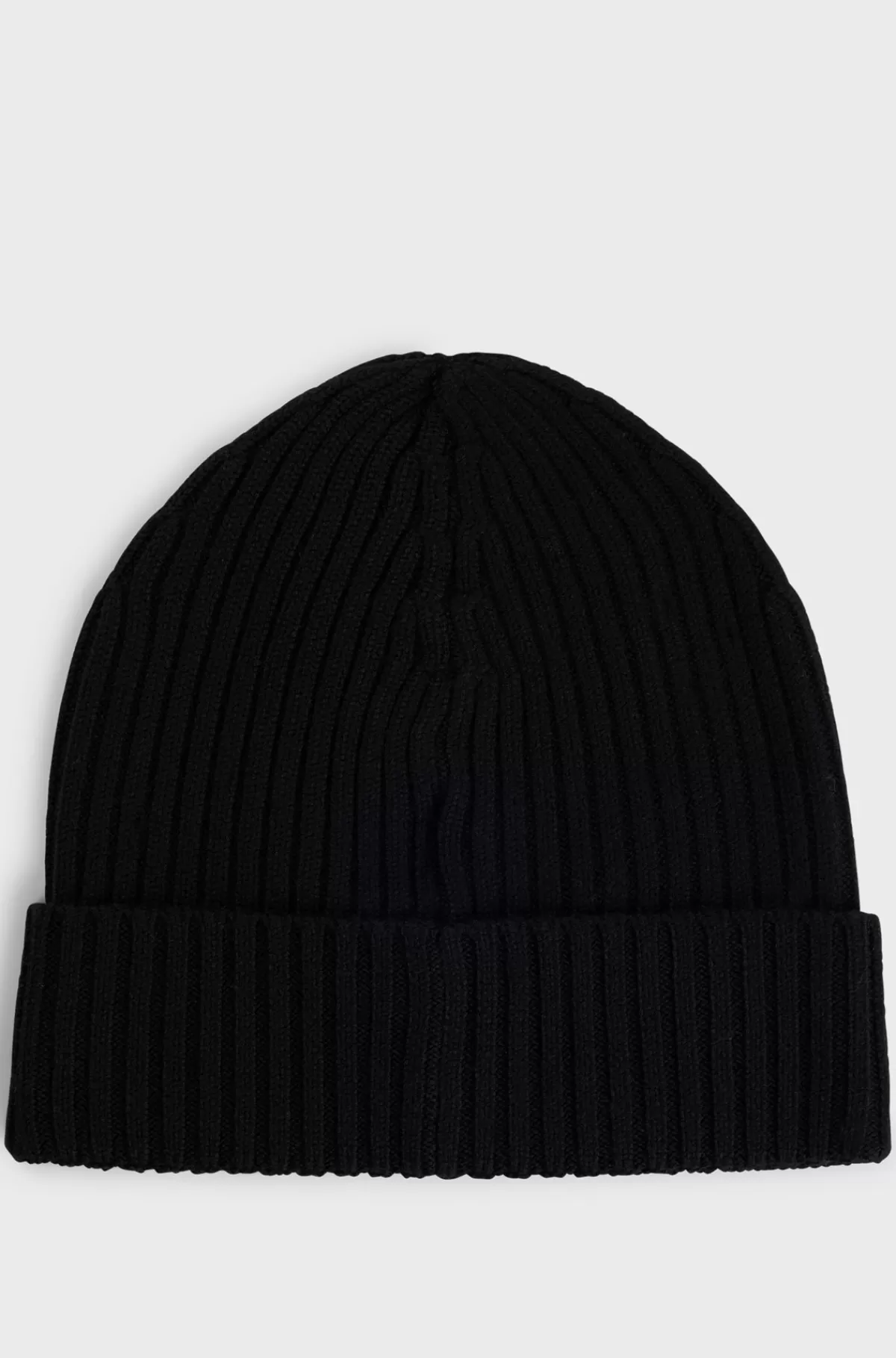 HUGO BOSS Hue I Ny Uld Med Broderet Logo Sort Discount