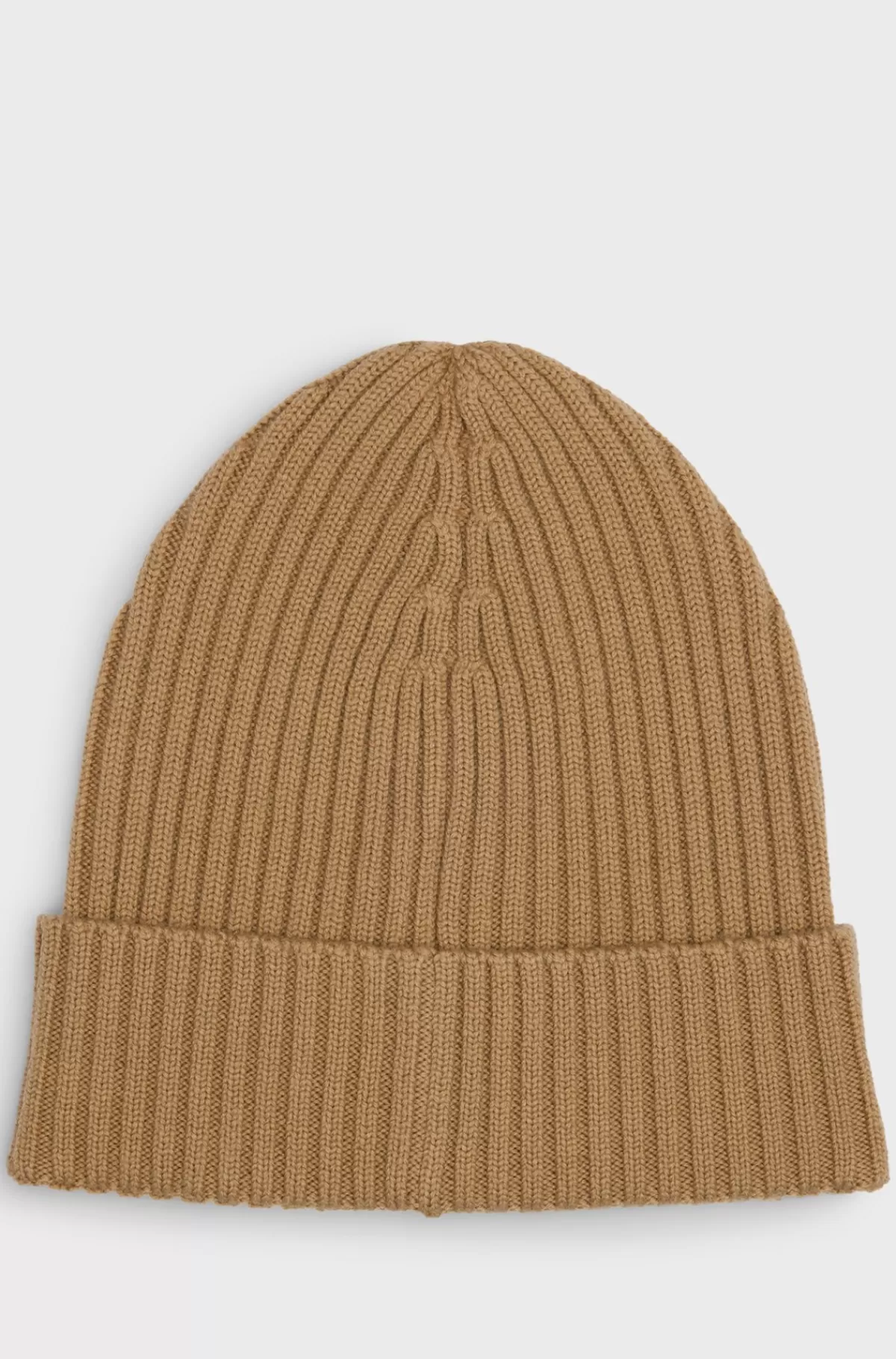HUGO BOSS Hue I Ny Uld Med Broderet Logo Beige Hot