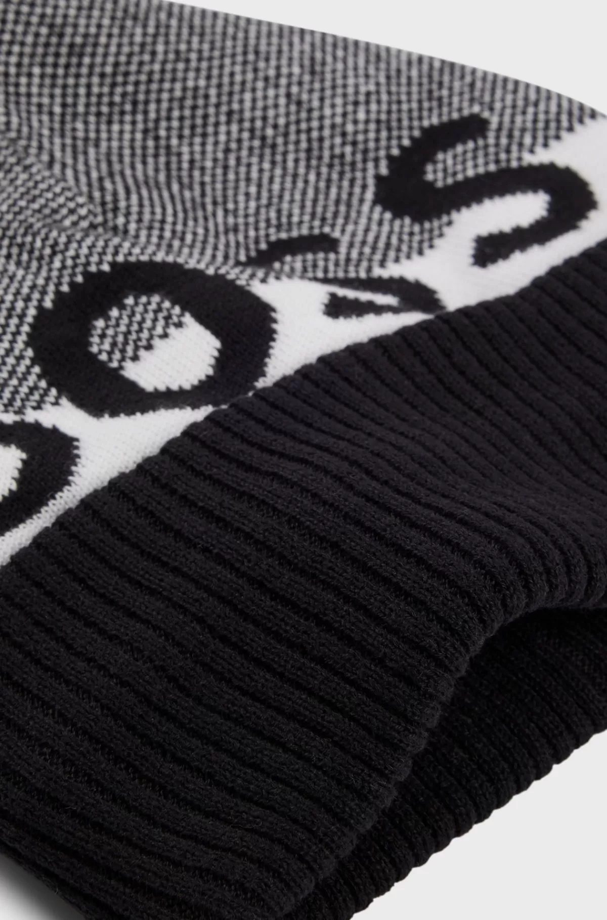 HUGO BOSS Hue Med Pompon Og Jacquardvævet Logo Til Børn Sort Discount