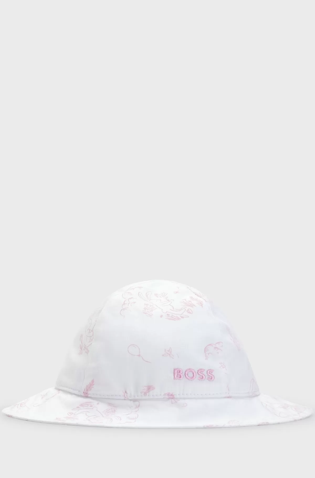 HUGO BOSS Hue Til Babyer Med Kanintryk Og Bindebåndslukning Hvid Best
