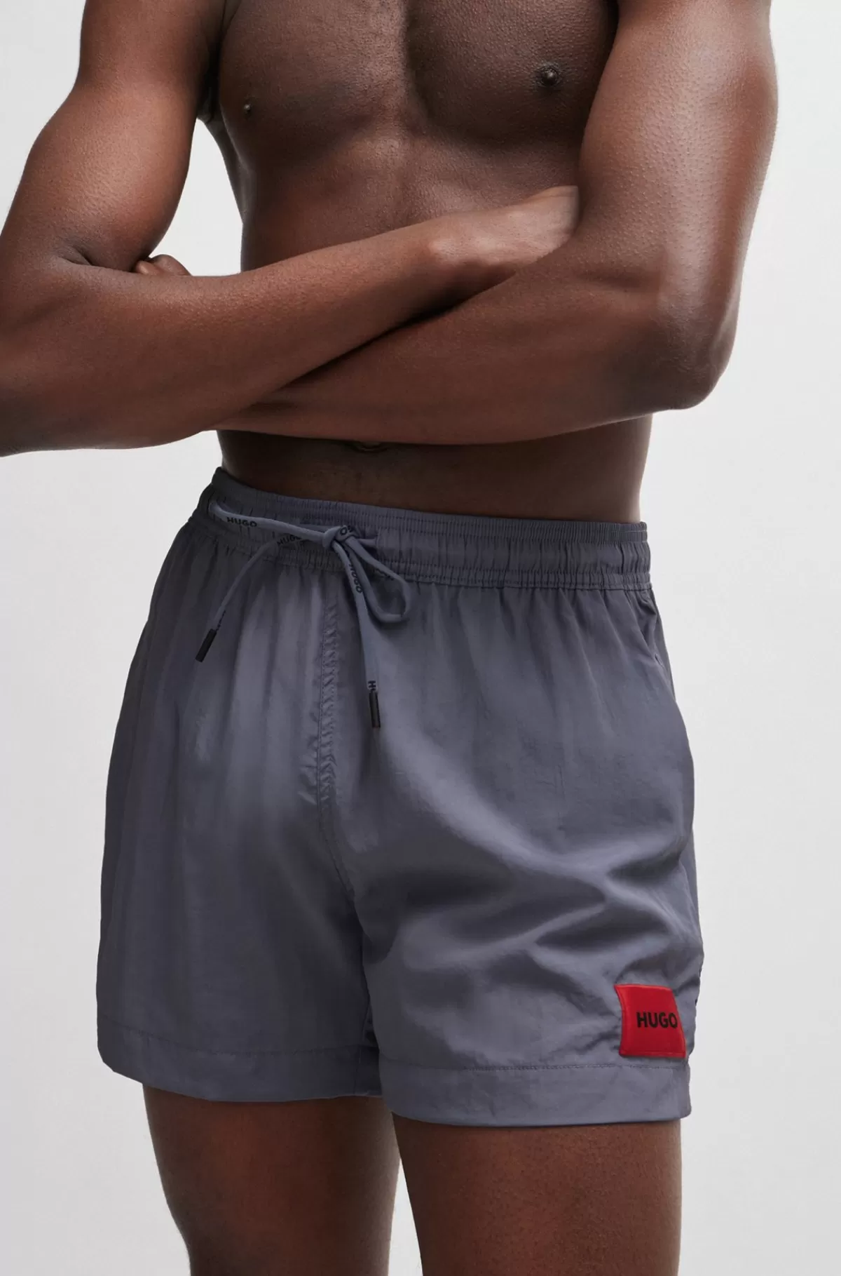 HUGO BOSS Hurtigtørrende Badeshorts Med Logomærkat Blå Shop