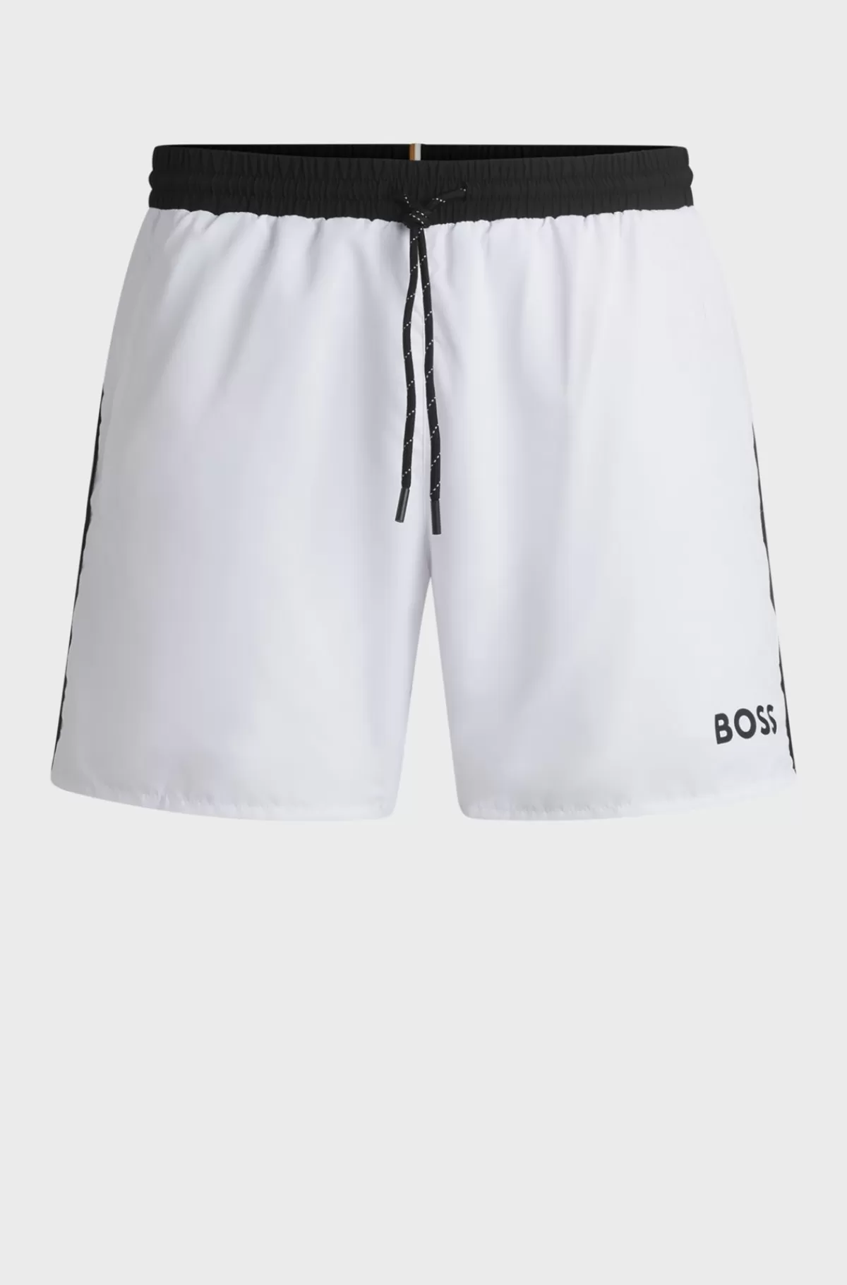 HUGO BOSS Hurtigtørrende Badeshorts Med Logoprint Hvid Store