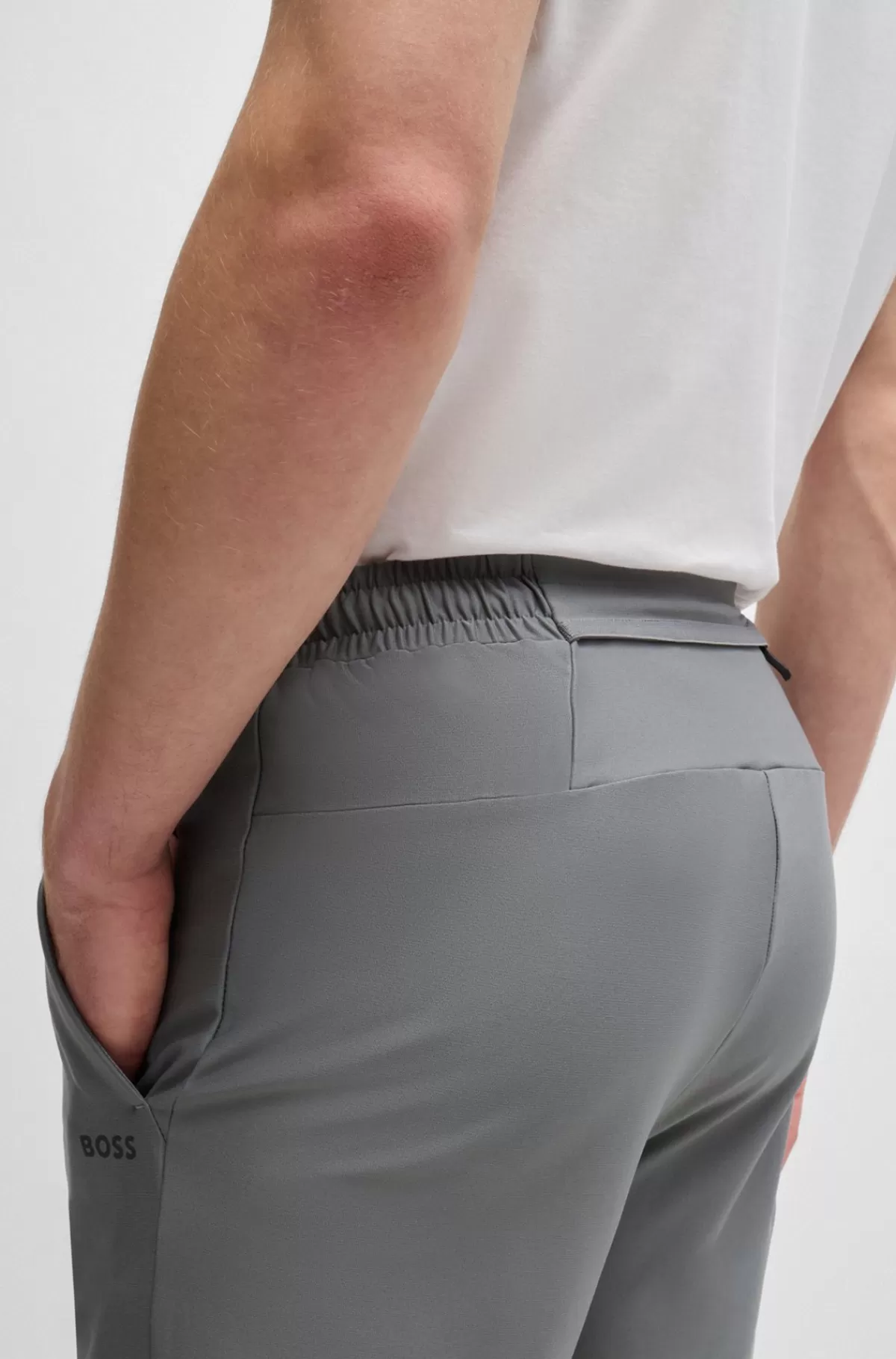 HUGO BOSS Hurtigtørrende Shorts Med Dekorativt, Reflekterende Logo Grå Clearance