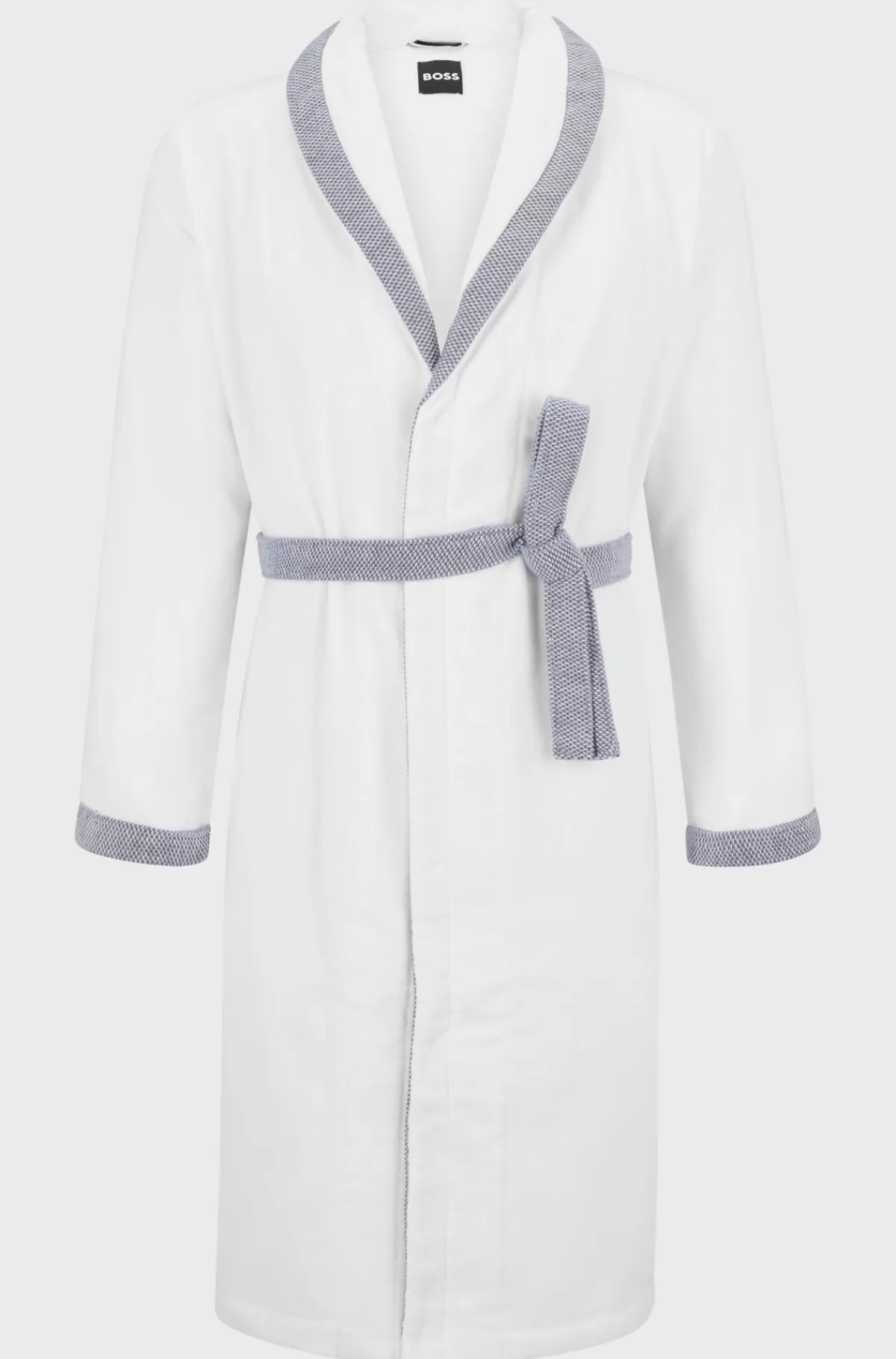 HUGO BOSS Morgenkåbe I Bomuldsfløjl Med Broderet Logo Hvid Online