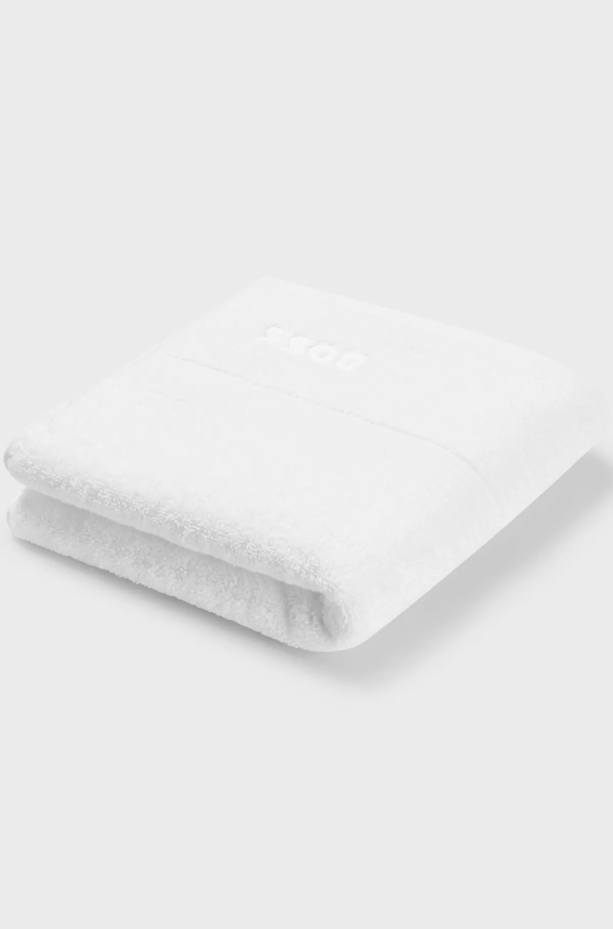 HUGO BOSS t Håndklæde I ægæisk Bomuld Med Tone-i-tone-logo Hvid Shop