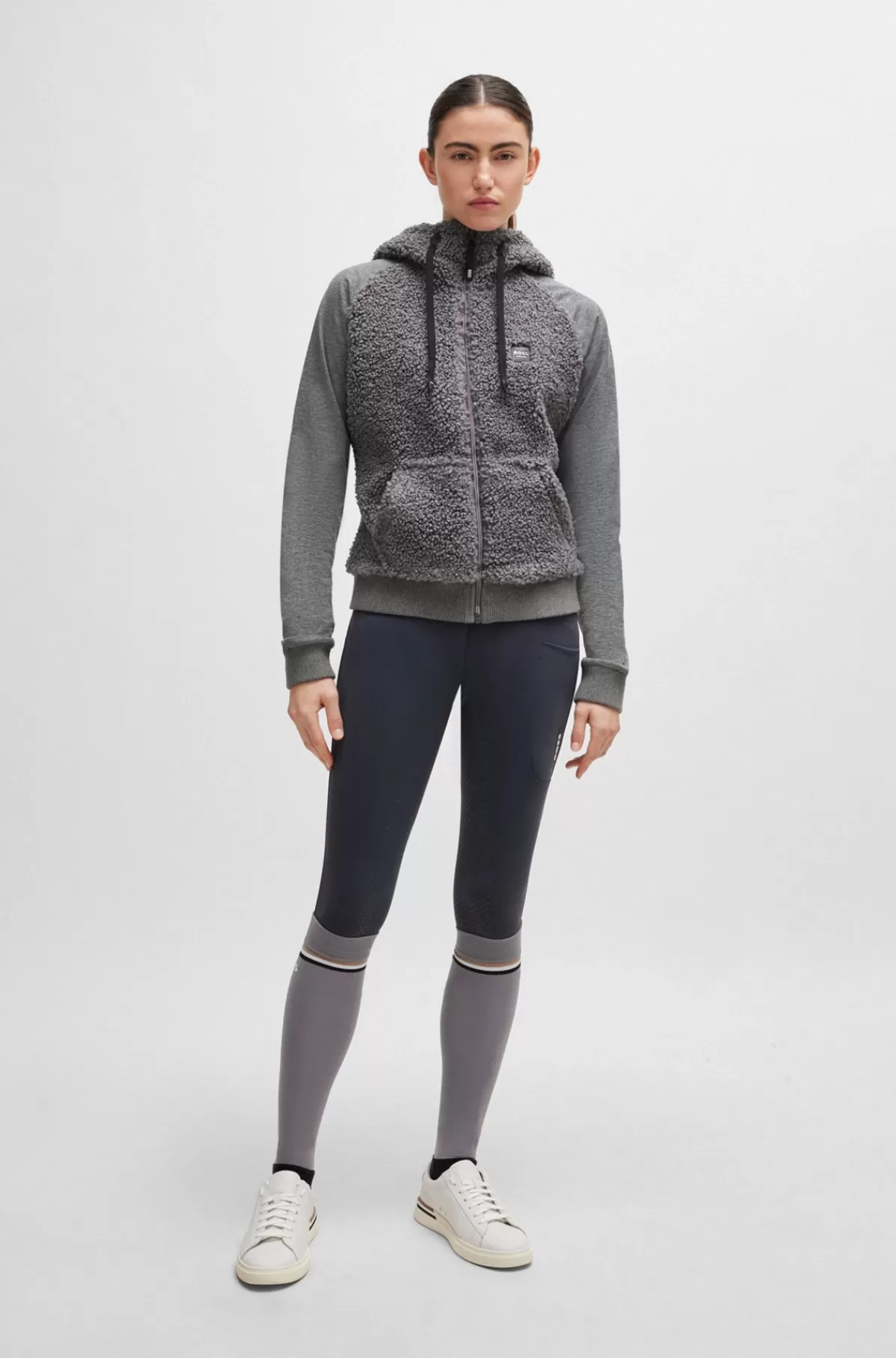 HUGO BOSS Hybrid Hættetrøje Til Hestesport Af Plysstof Grå Cheap
