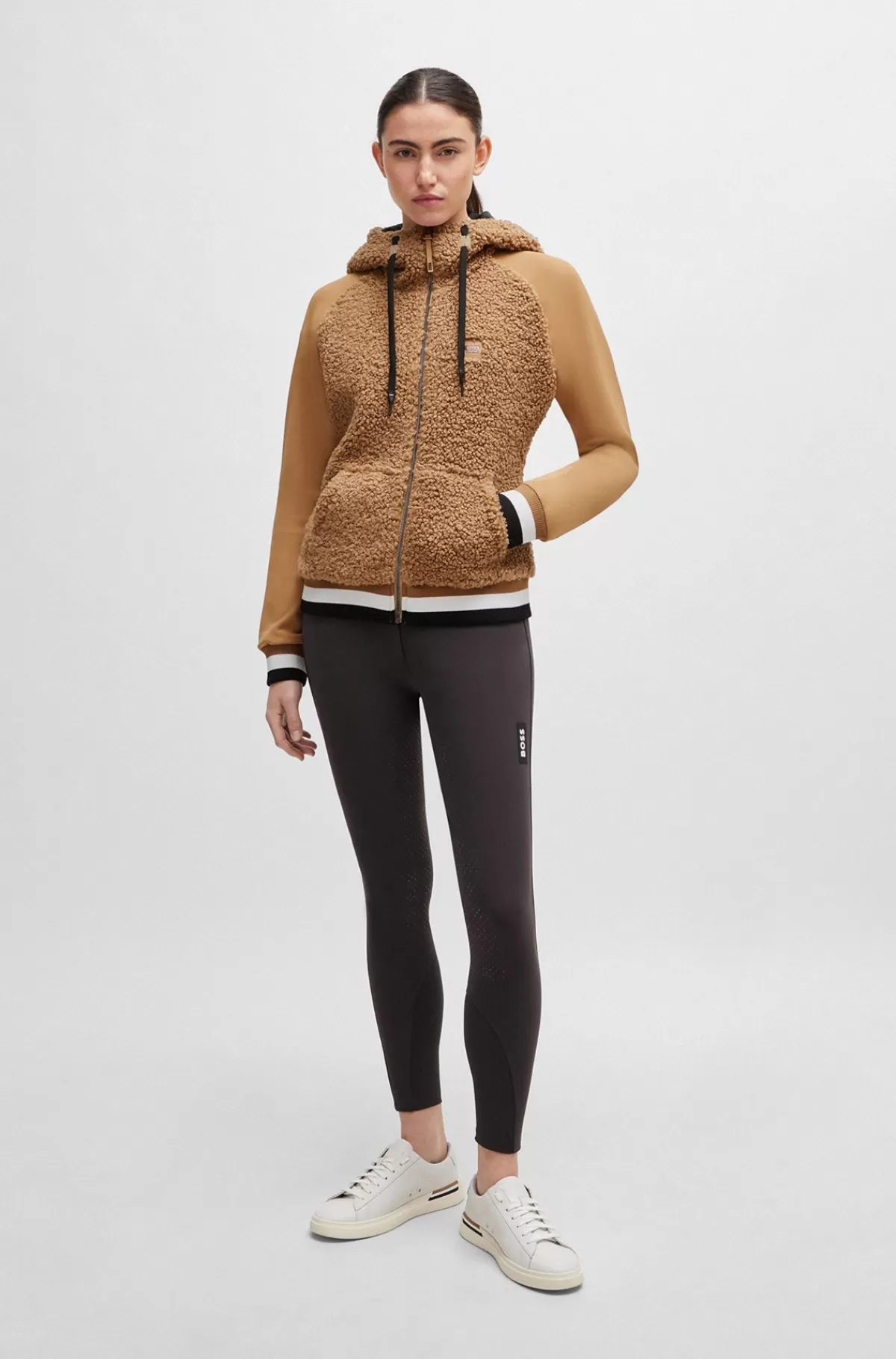 HUGO BOSS Hybrid Hættetrøje Til Hestesport Af Plysstof Brun Sale