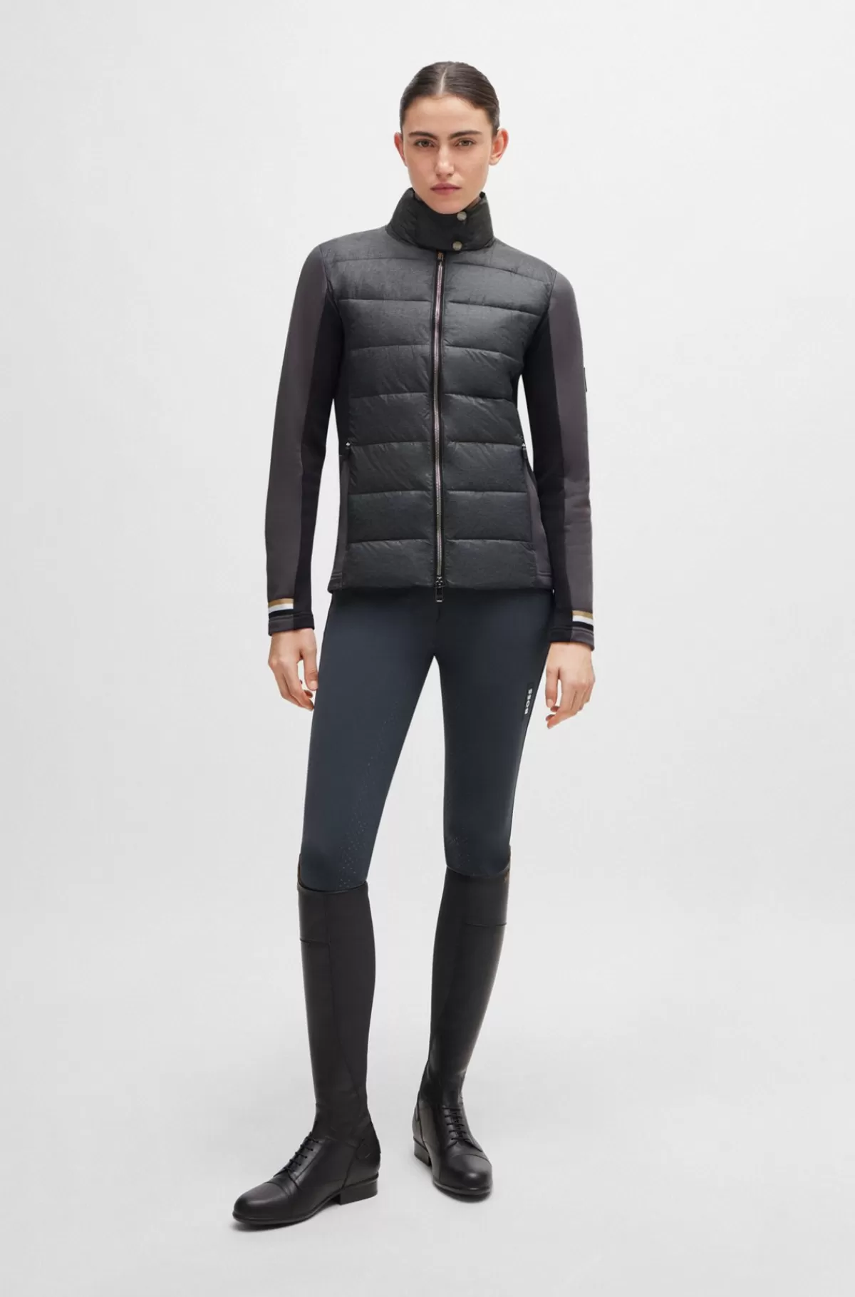 HUGO BOSS Hybriddynejakke Til Hestesport Med Vandskyende Finish Grå Clearance