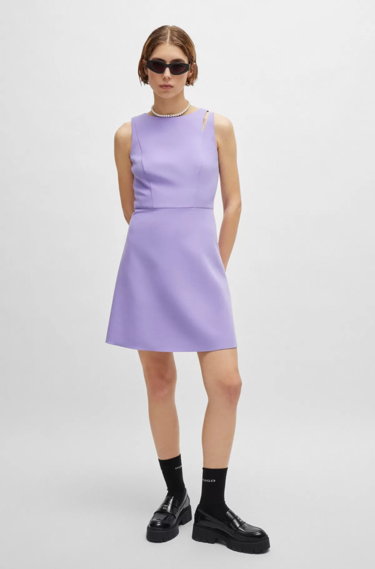 HUGO BOSS Hyttesko I Læder Med Stablet Logo Og Tyk Sål Sort Cheap