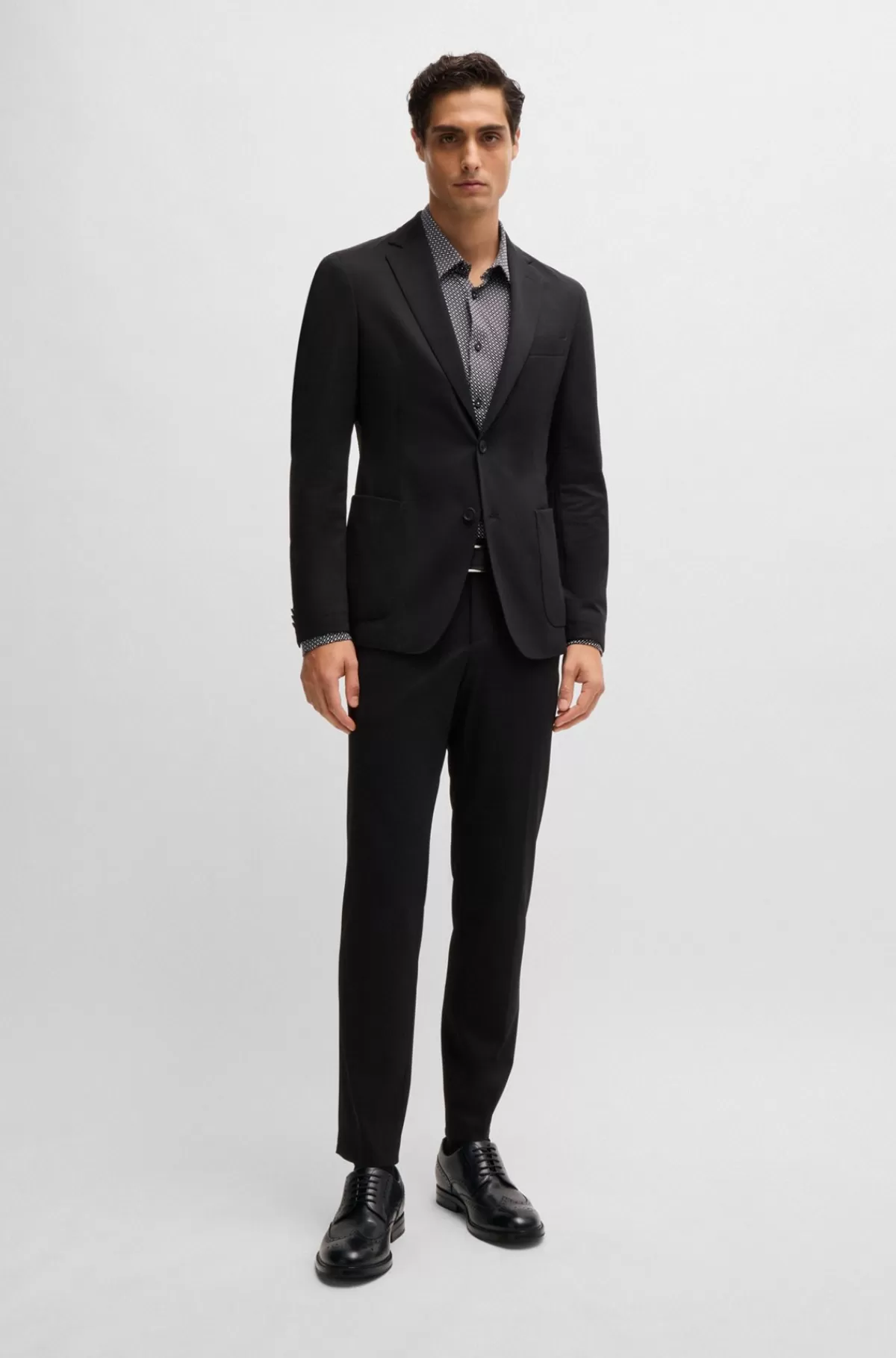 HUGO BOSS Italienskfremstillede Derbysko I Læder Og Med Dressletic-sål Sort Cheap