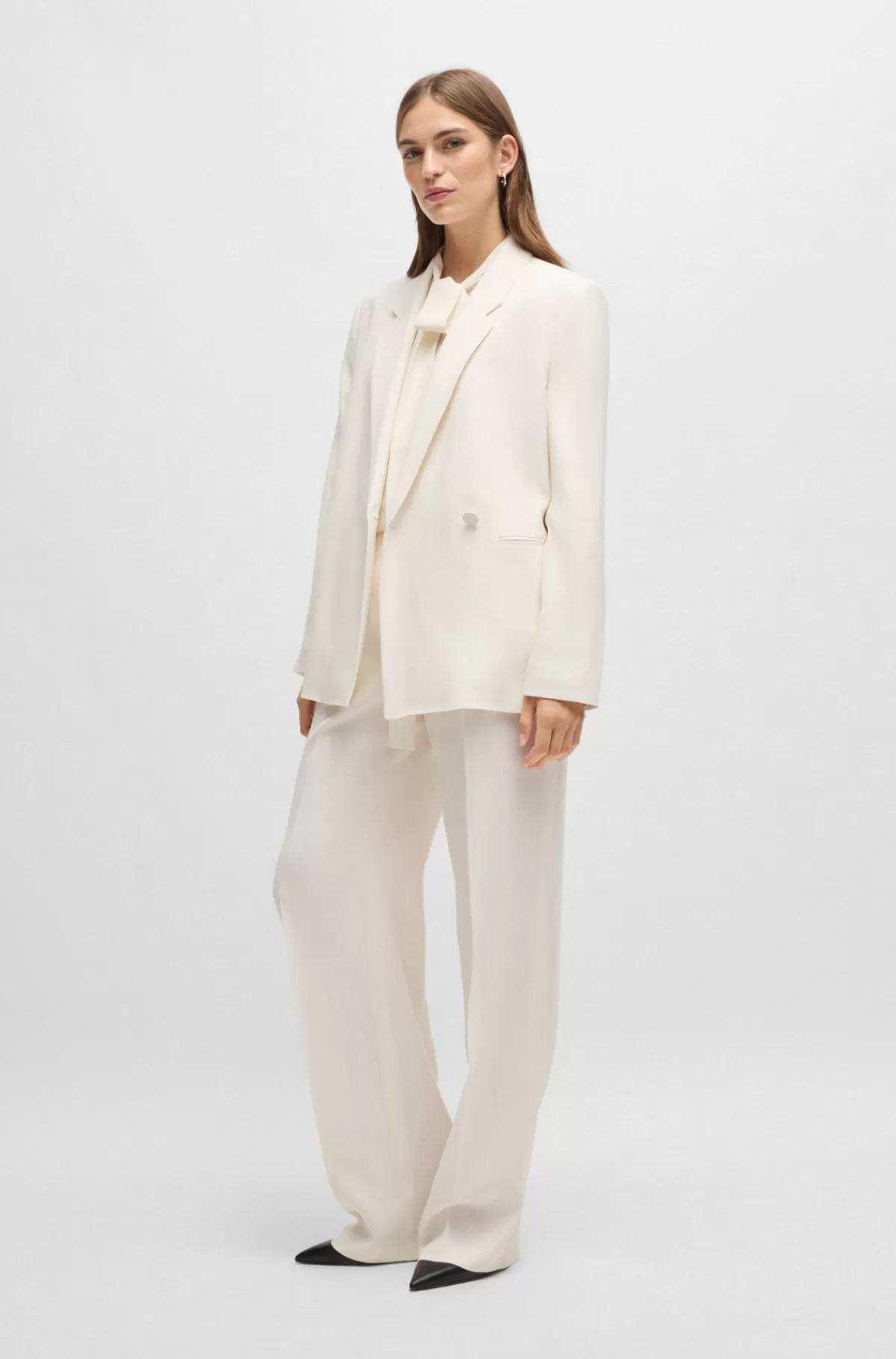 HUGO BOSS Jakke Med Relaxed Fit Og Knap Naturlig New