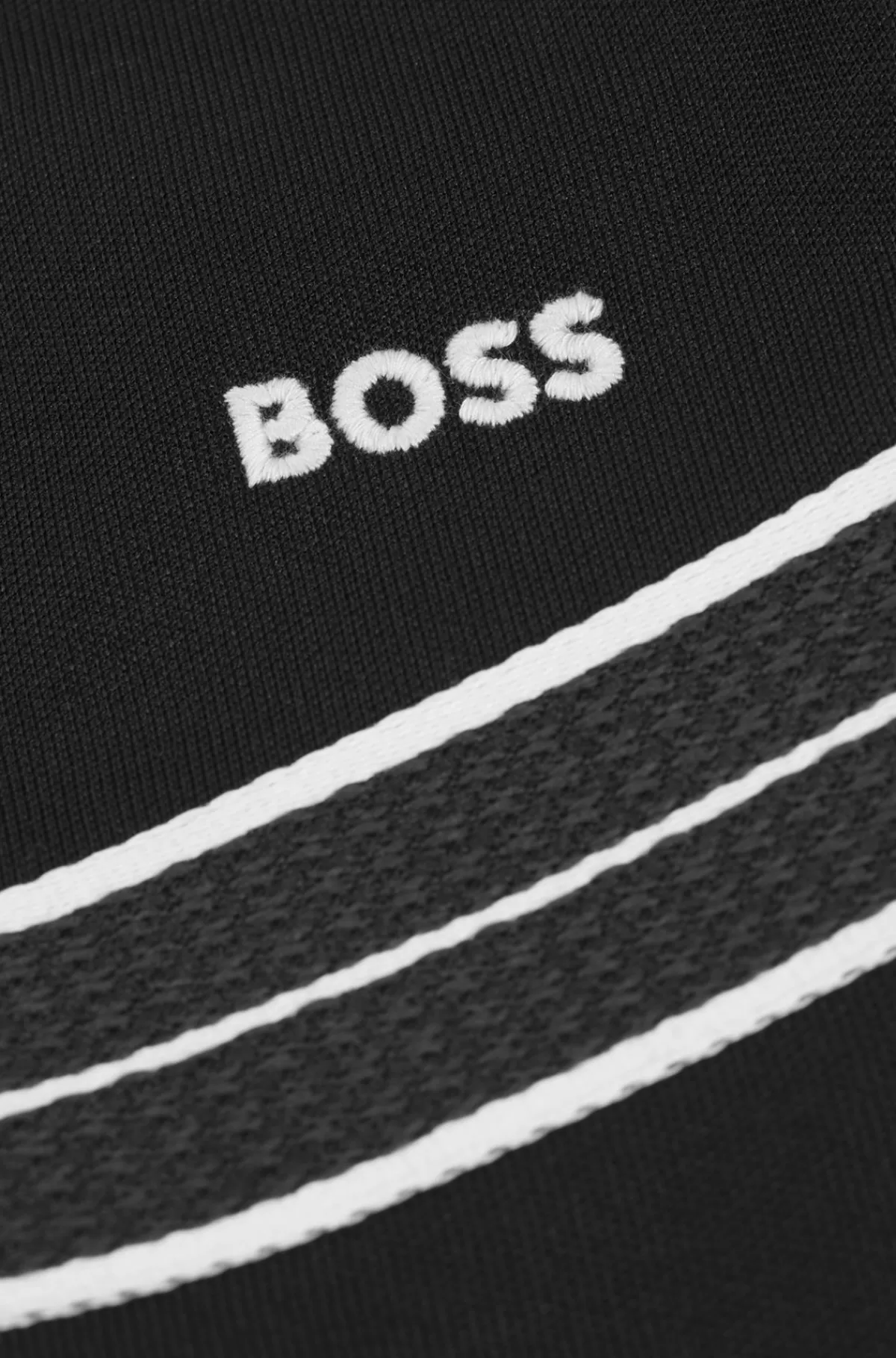 HUGO BOSS Jakke Til Børn I Bomuldsblanding Med Sildebensmønsterdetaljer Sort Best Sale