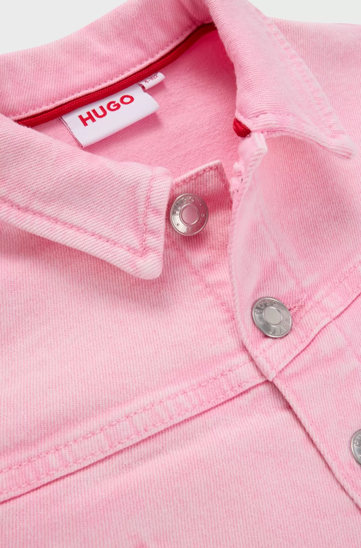 HUGO BOSS Jakke Til Børn I Overfarvet Denim Med Stræk Pink Best Sale