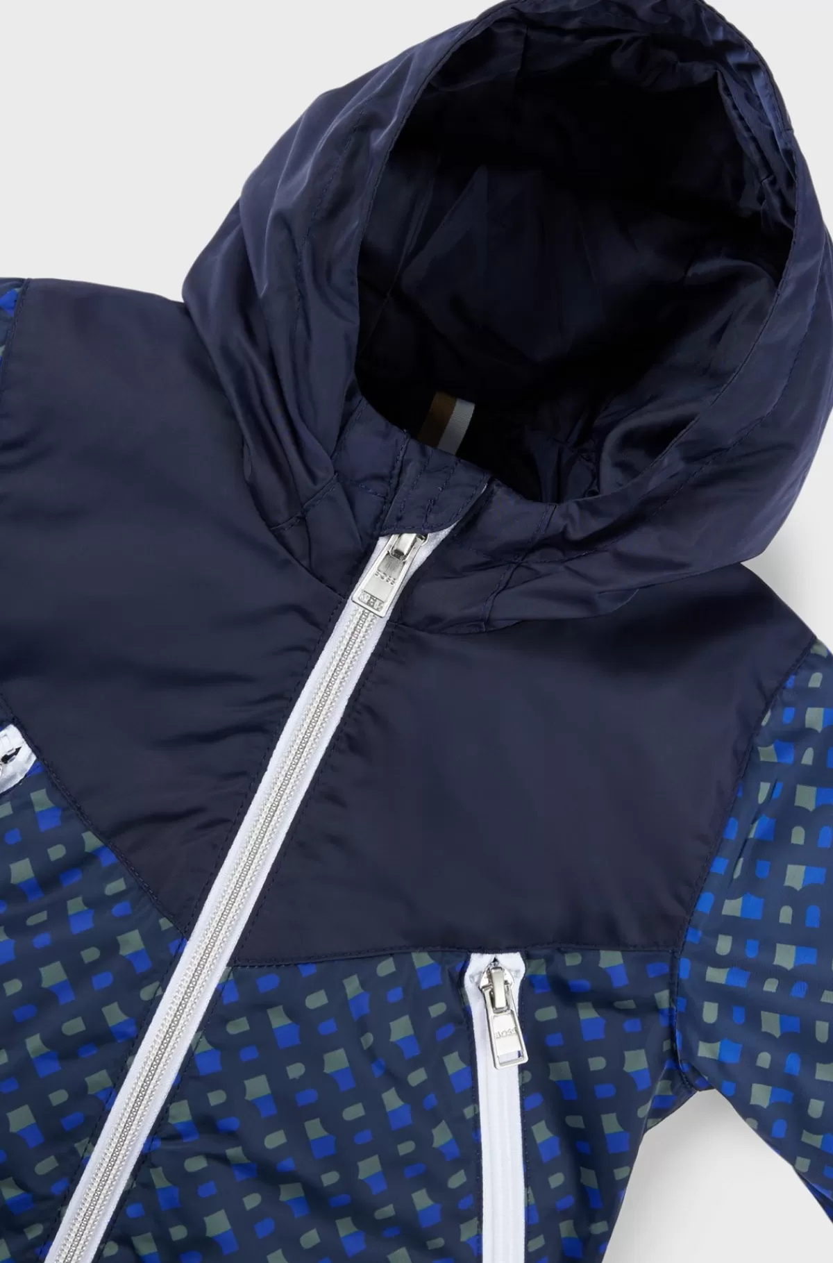 HUGO BOSS Jakke Til Børn Med Hætte Og Trykte Monogrammer Mørkeblå Cheap
