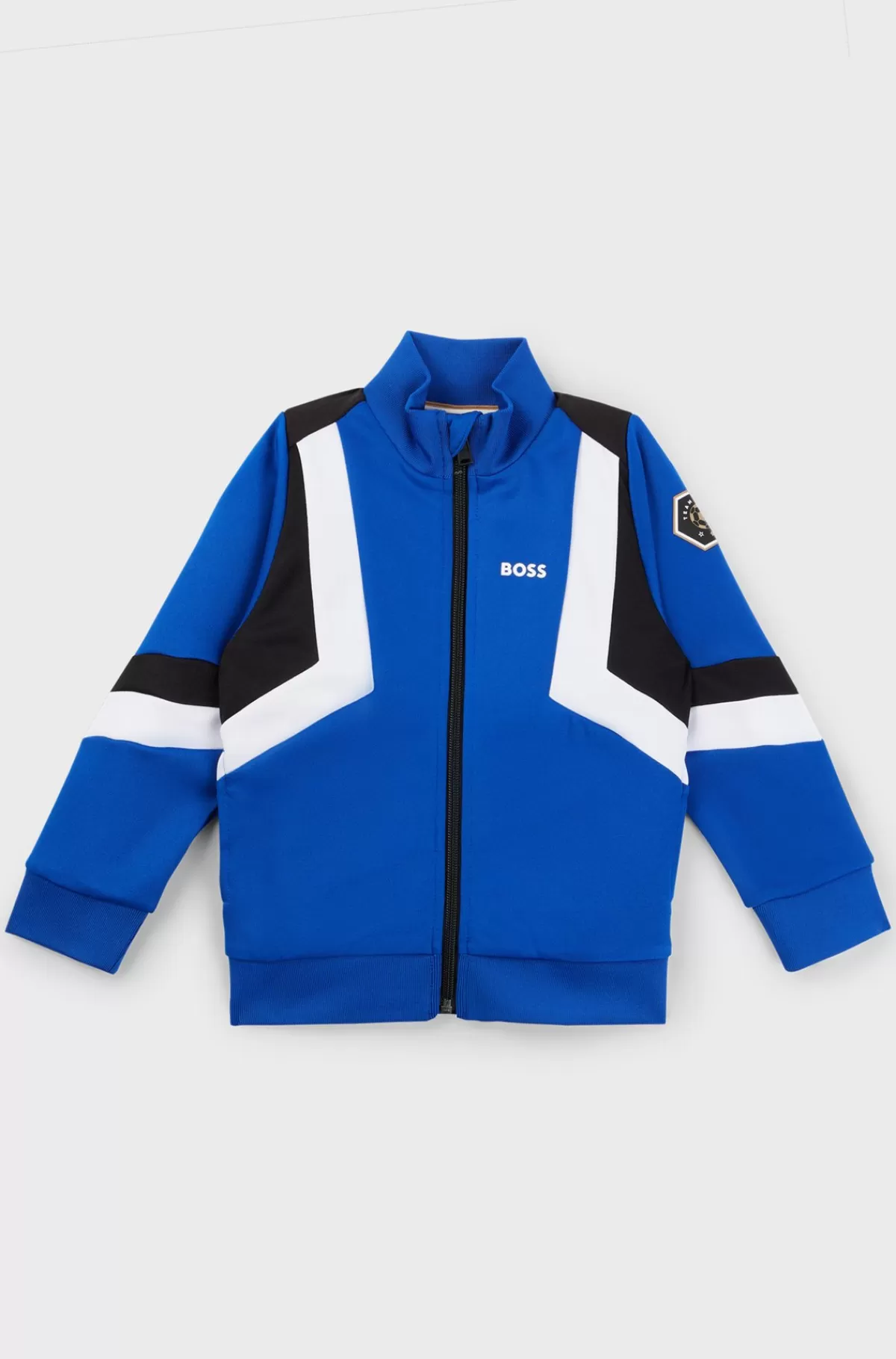 HUGO BOSS Jakke Til Børn Med Lynlås, Striber Og Logodetalje Blå Shop