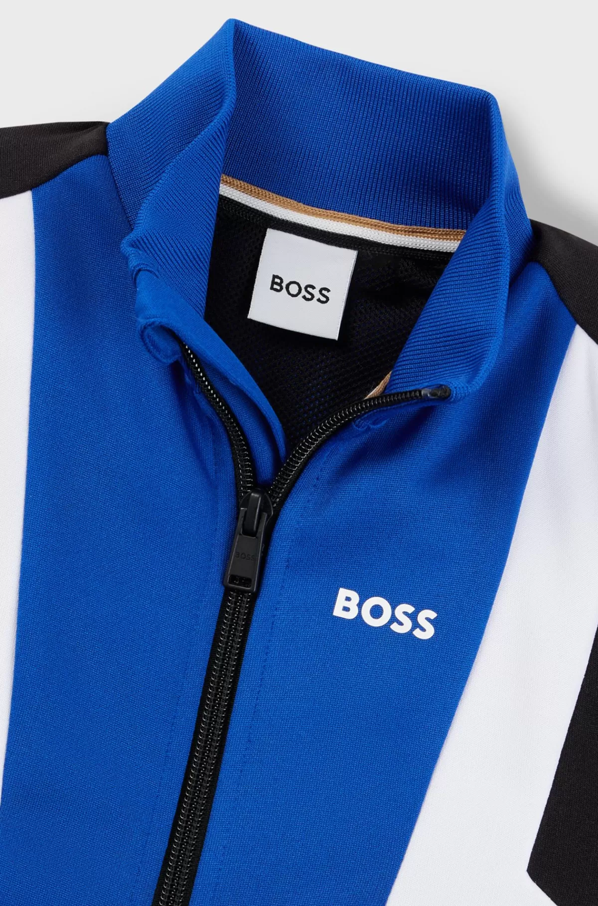 HUGO BOSS Jakke Til Børn Med Lynlås, Striber Og Logodetalje Blå Shop