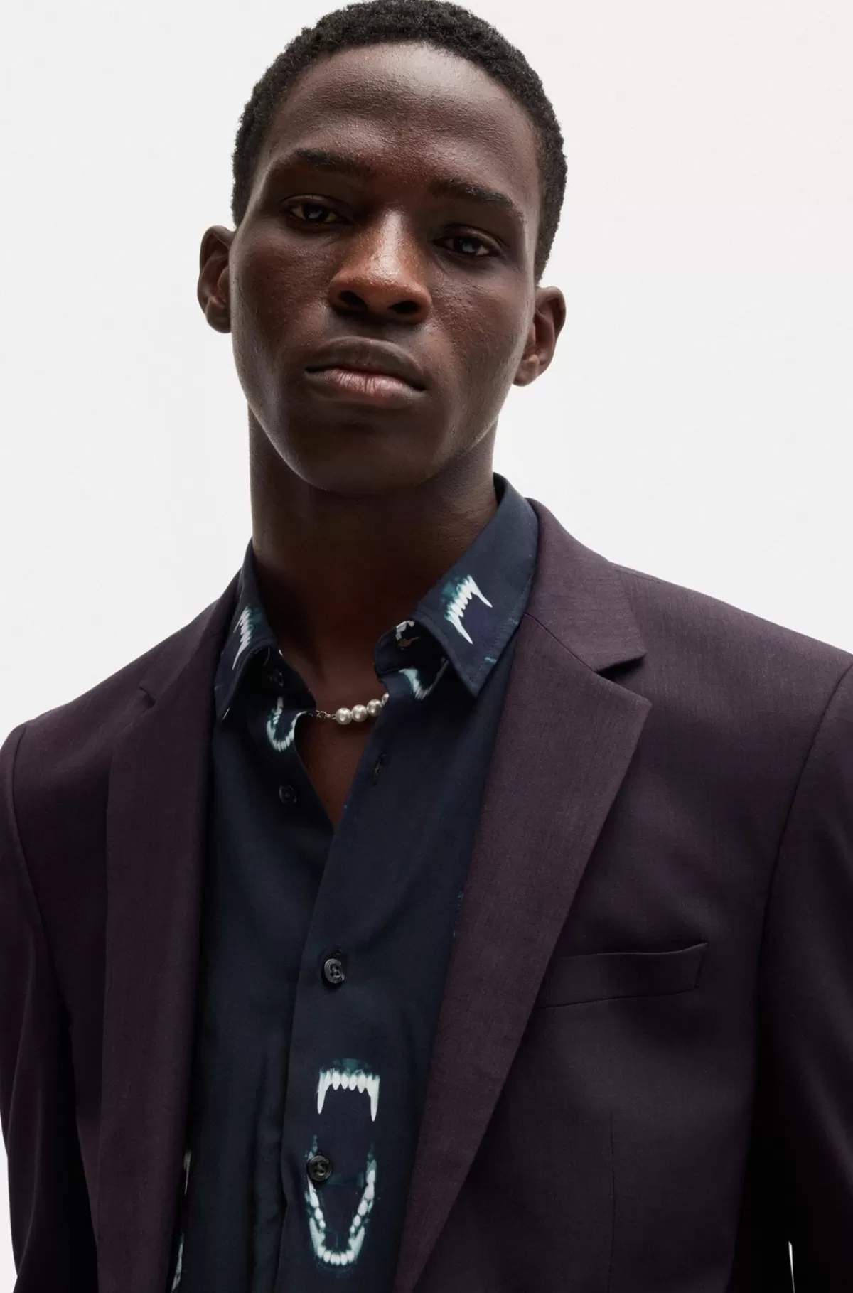 HUGO BOSS Jakkesæt Med Slim Fit I Uldblanding Med Performance-stræk Mørklilla Sale